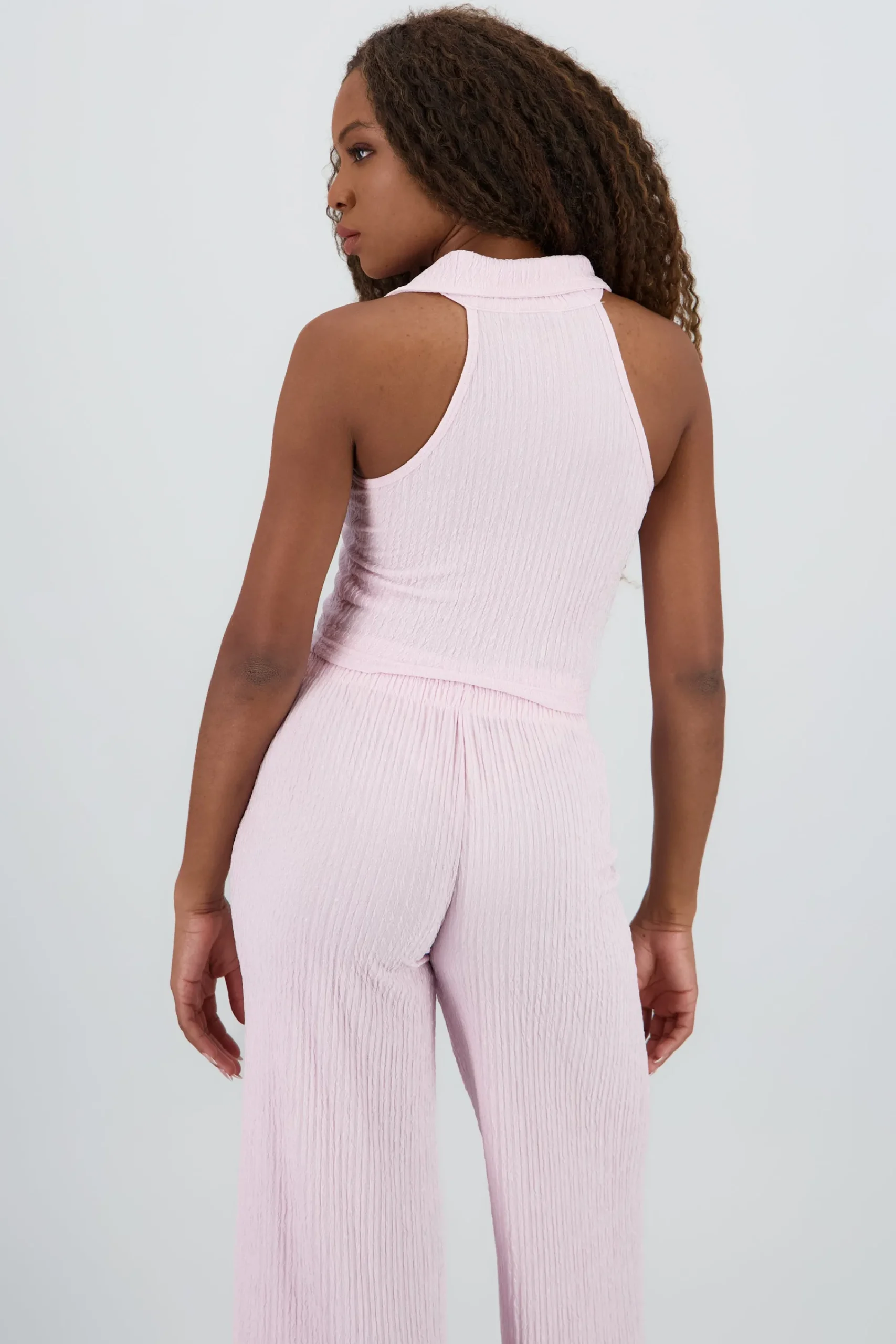 Shasa Sleeveless Polo Neck Top