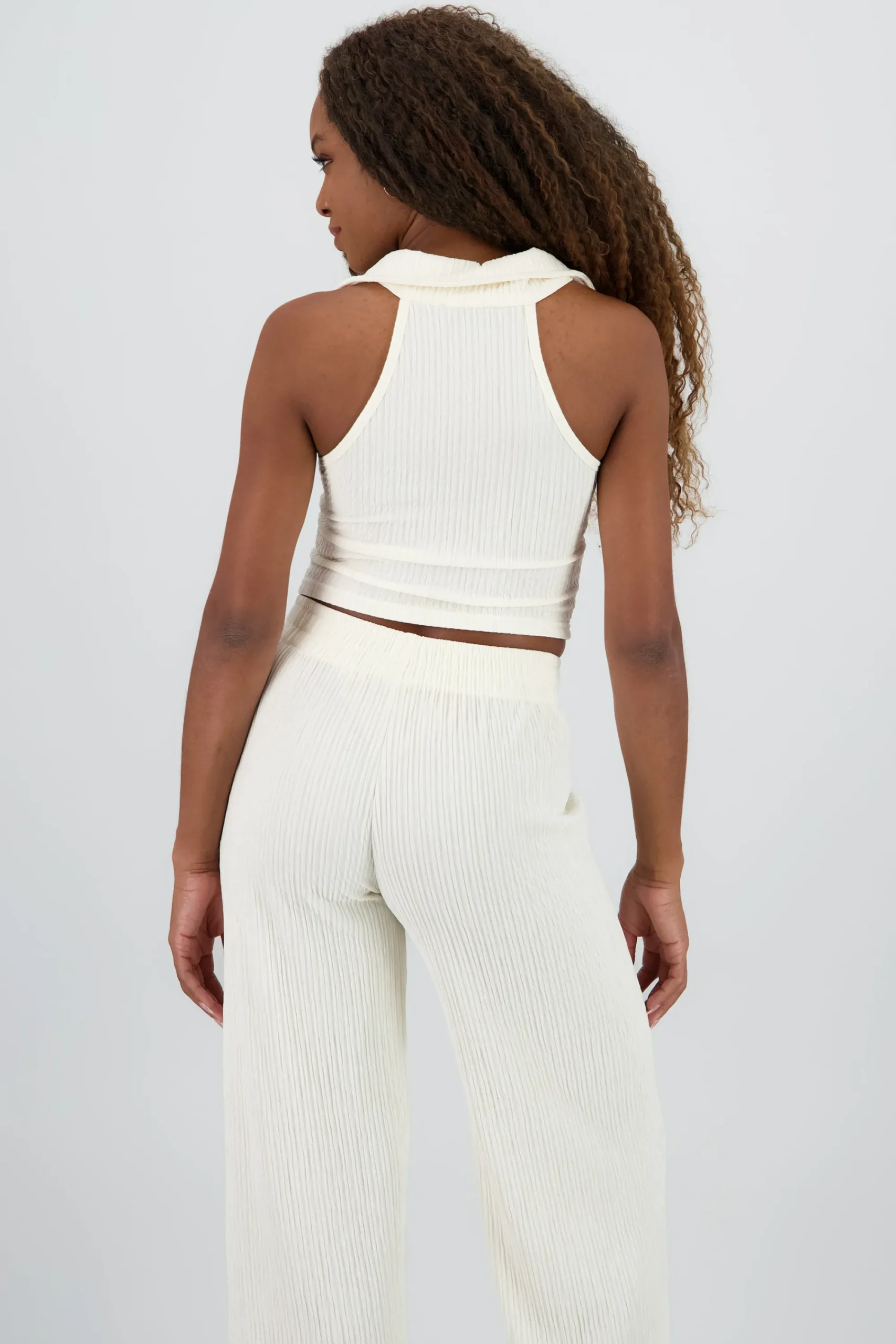 Shasa Sleeveless Polo Neck Top