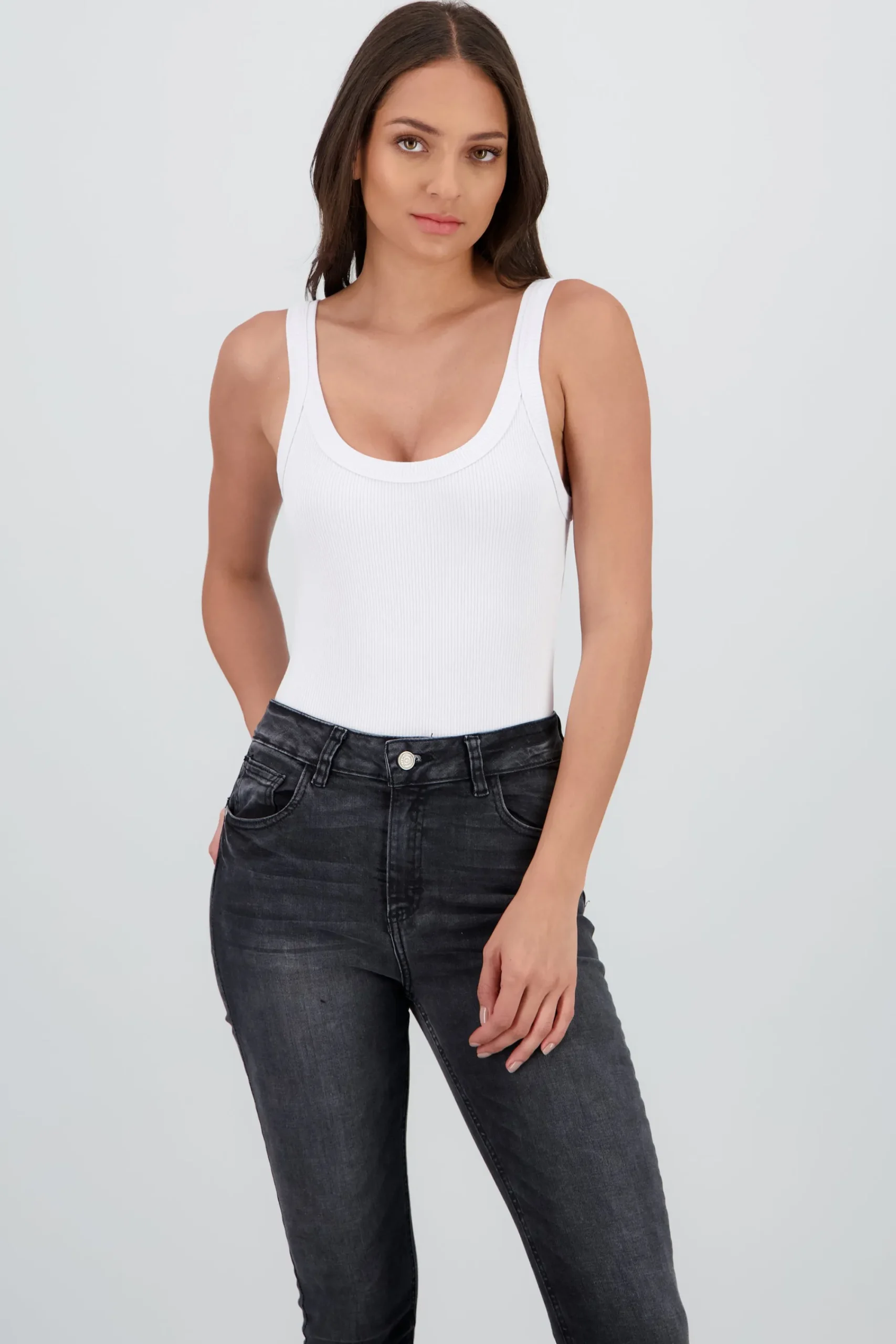 Shasa Sleeveless Ribbed Bodysuit