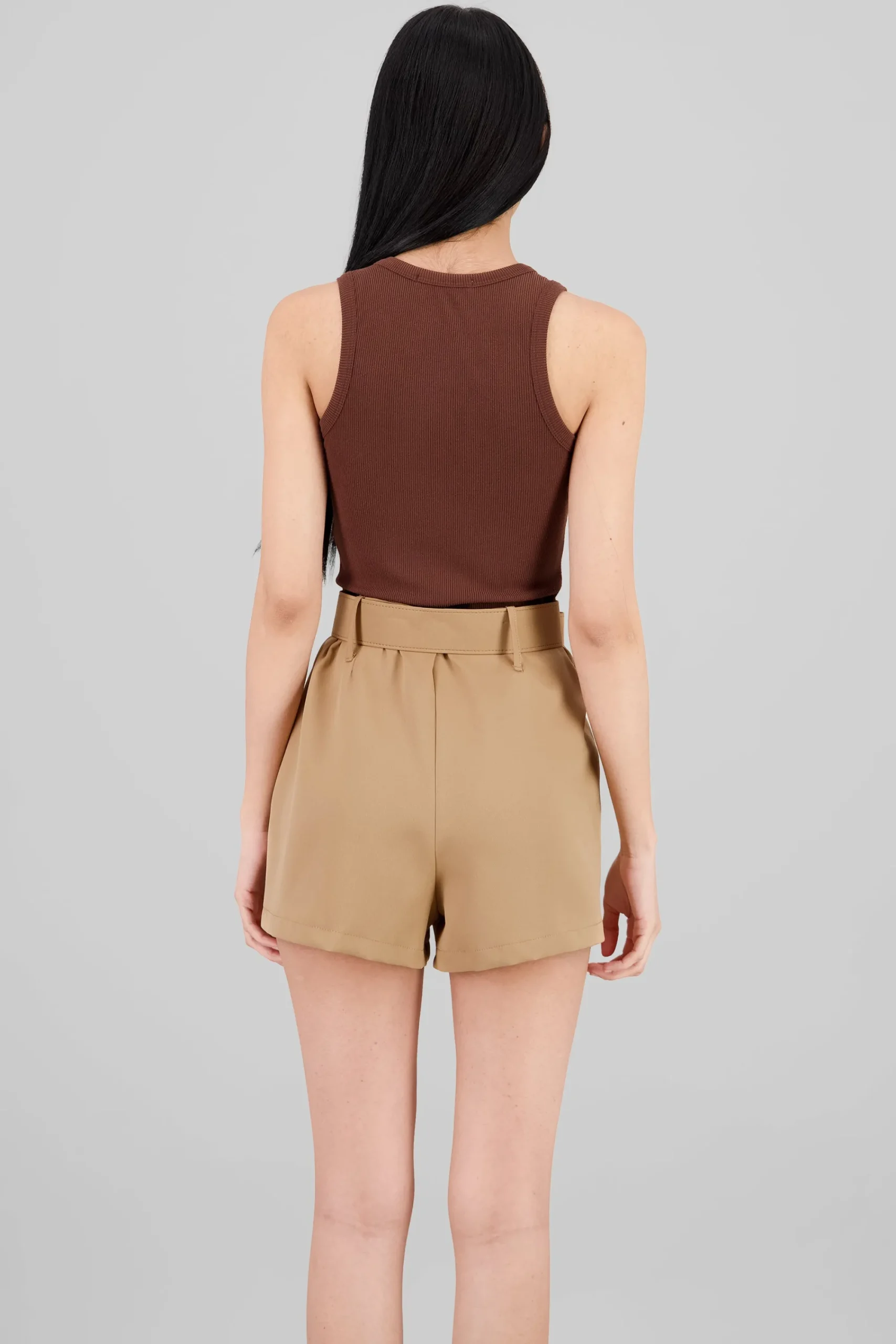Shasa Sleeveless Ribbed Crew Neck Top