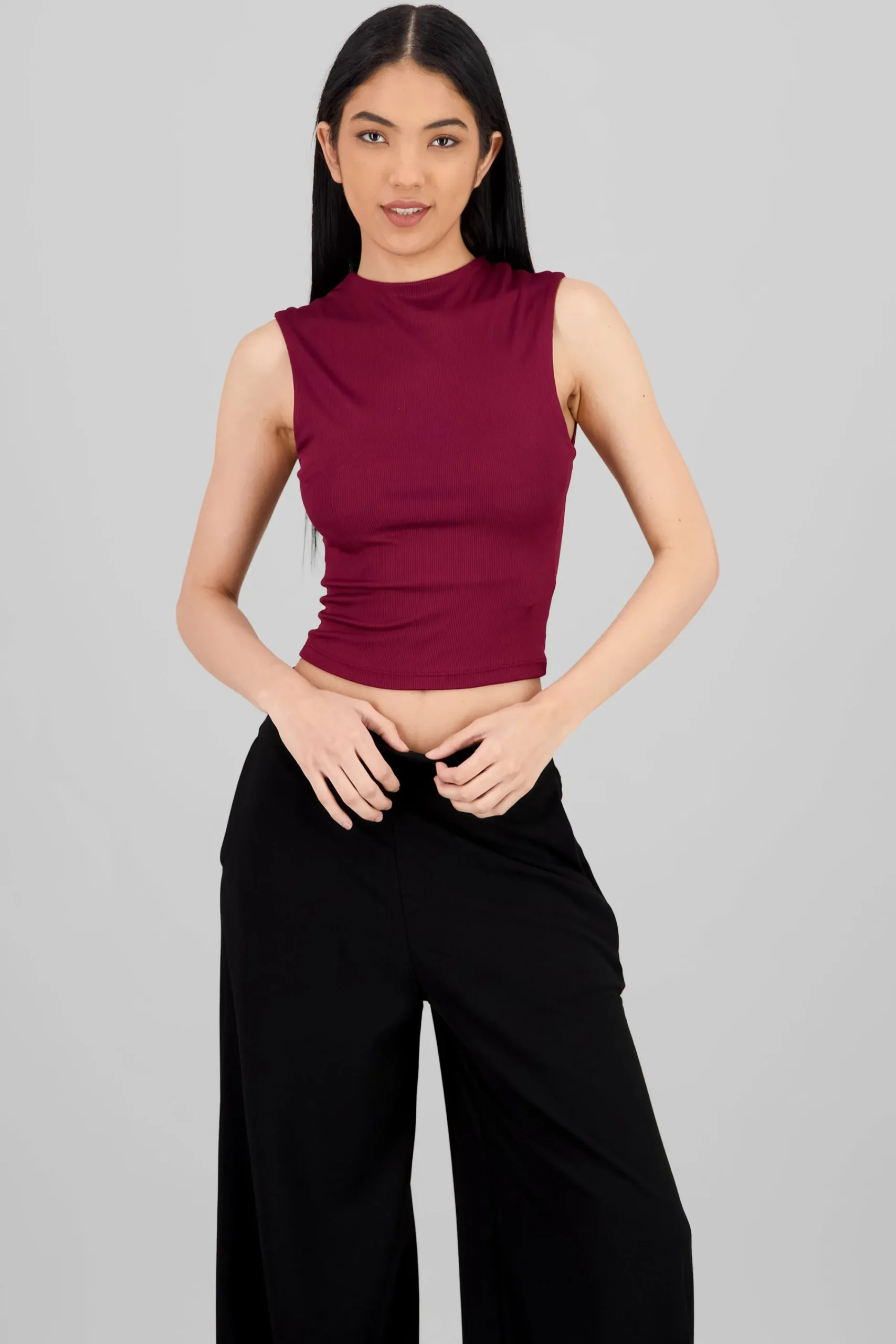 Shasa Sleeveless Ribbed Thin Top