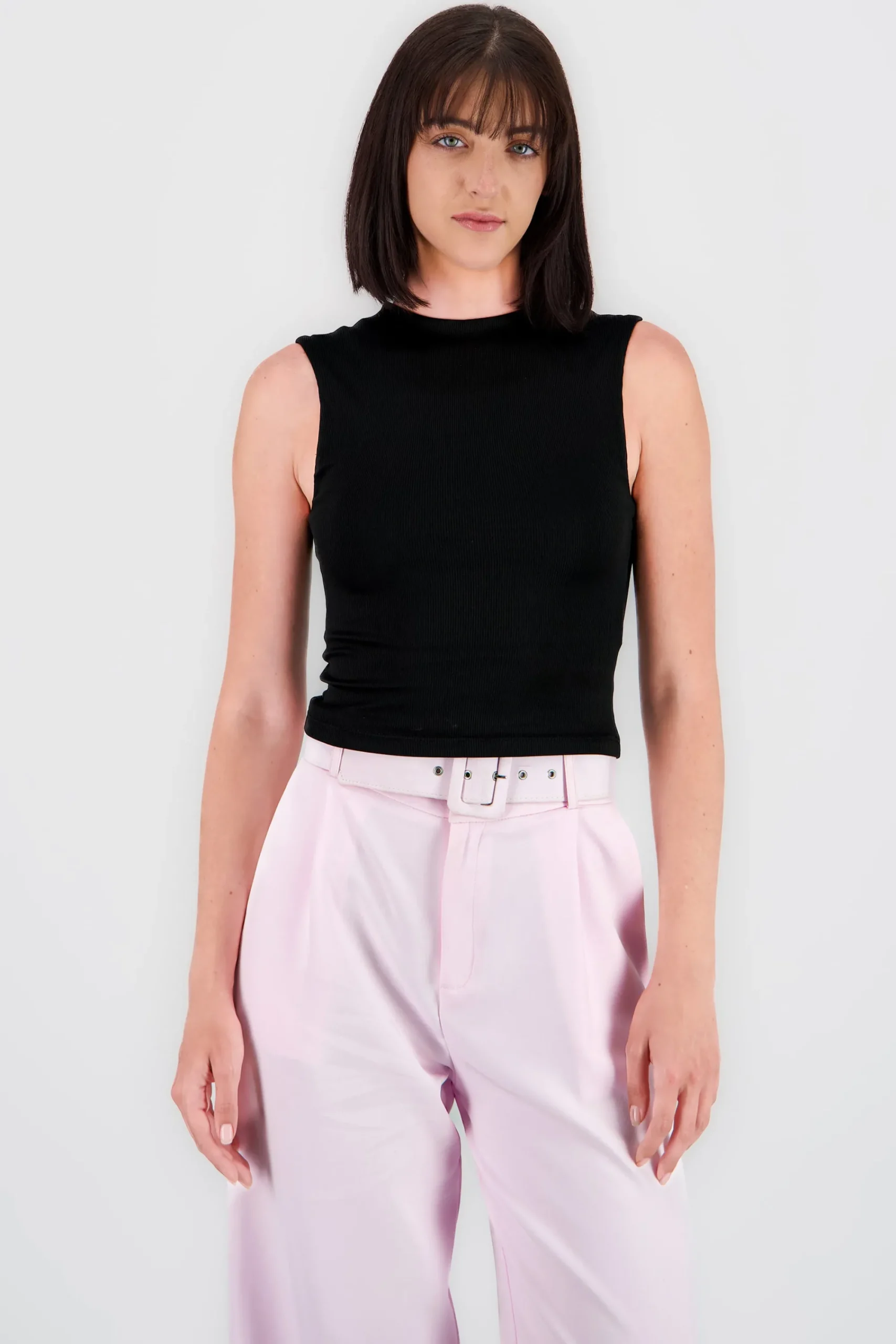 Shasa Sleeveless Ribbed Thin Top
