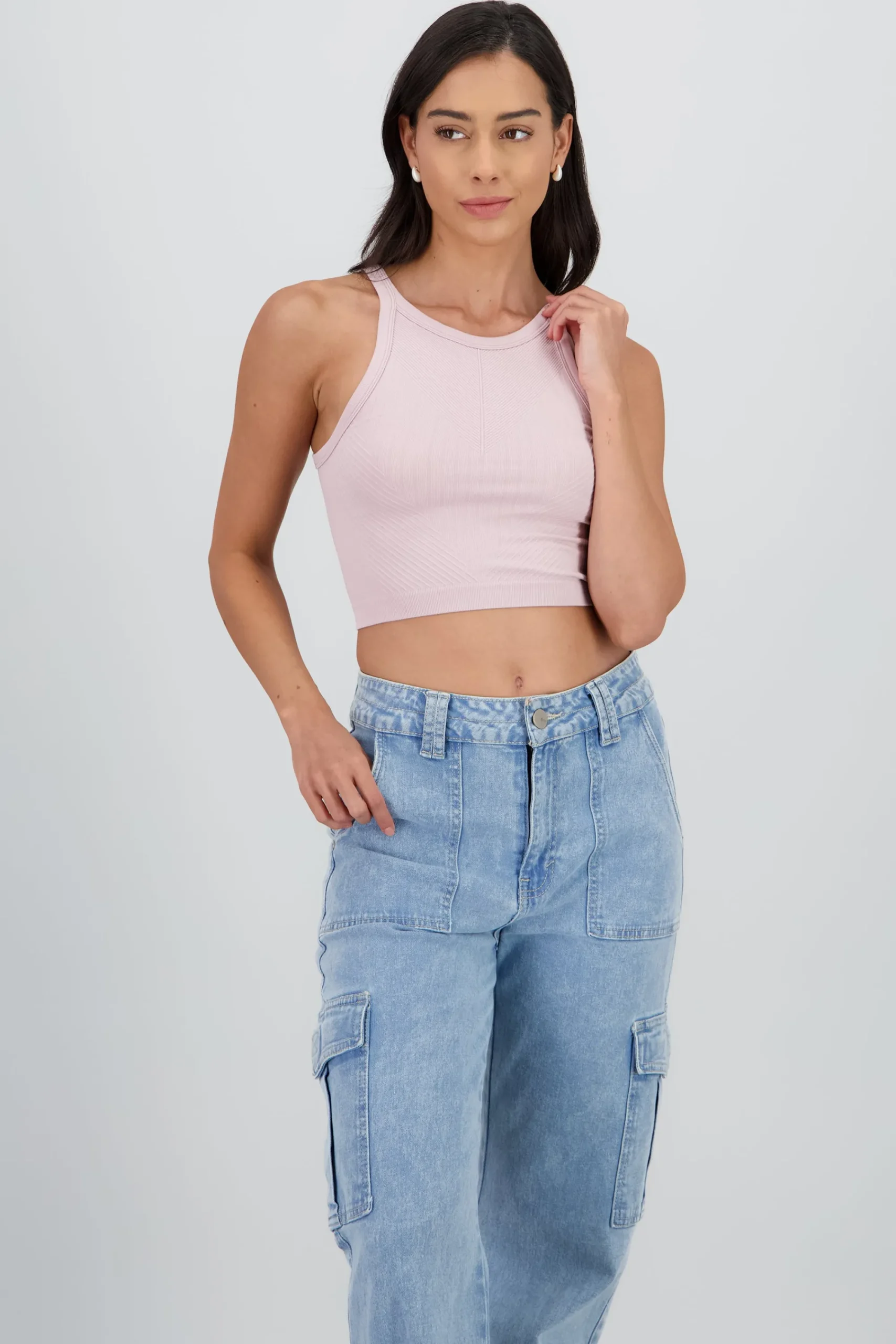 Shasa Sleeveless Seamless Round Neck Top