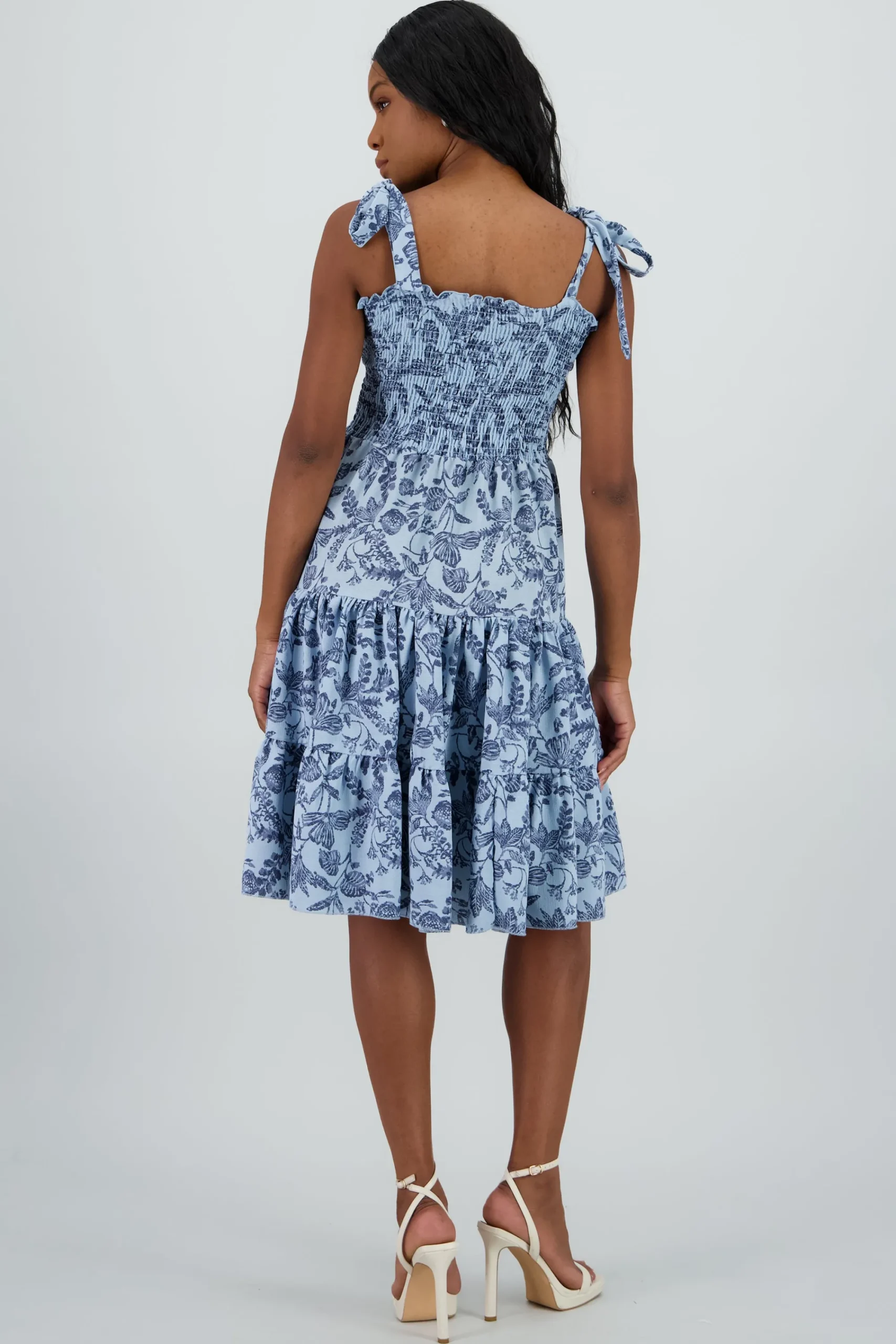 Shasa Smocked Mini Dress with Straps