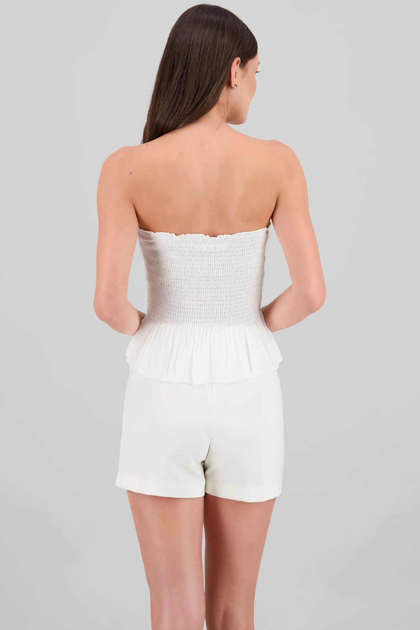 Shasa Smocked Strapless Top