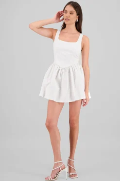 Shasa Solid Balloon Mini Dress