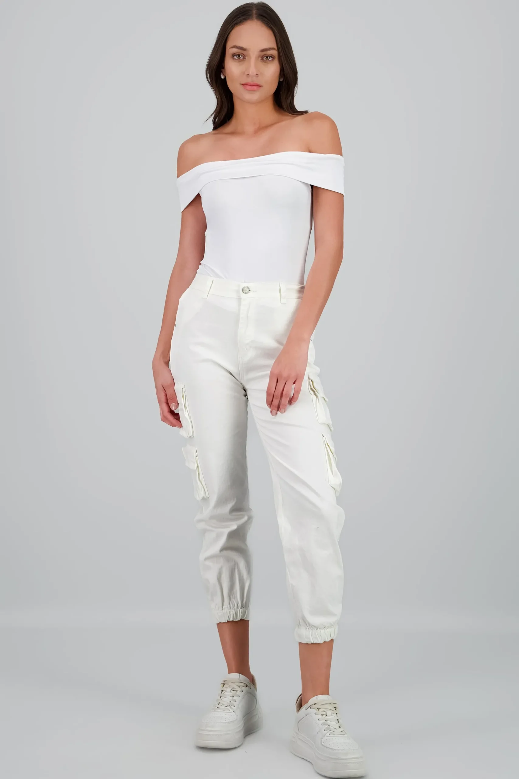 Shasa Solid Cargo Jeans