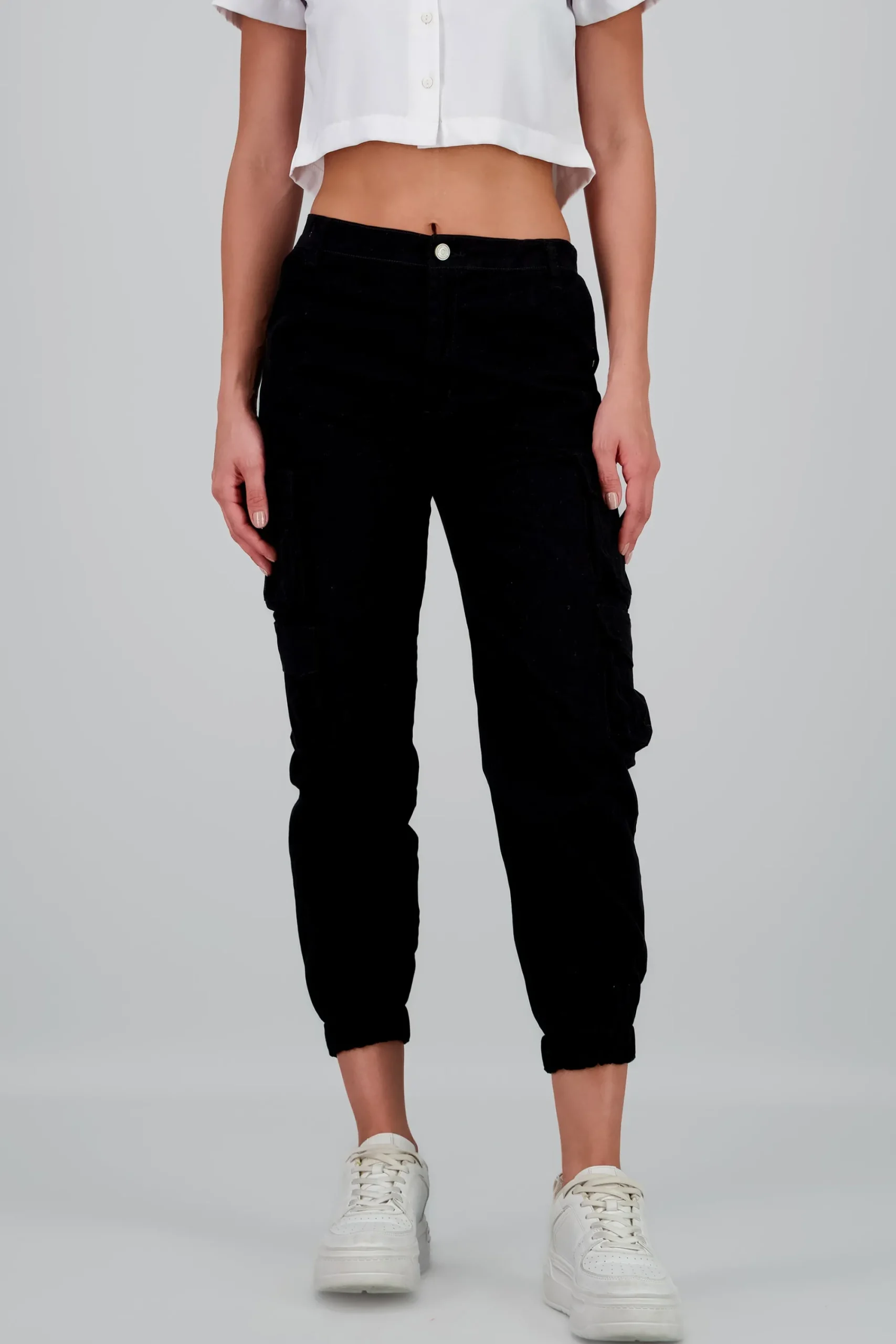 Shasa Solid Cargo Jeans