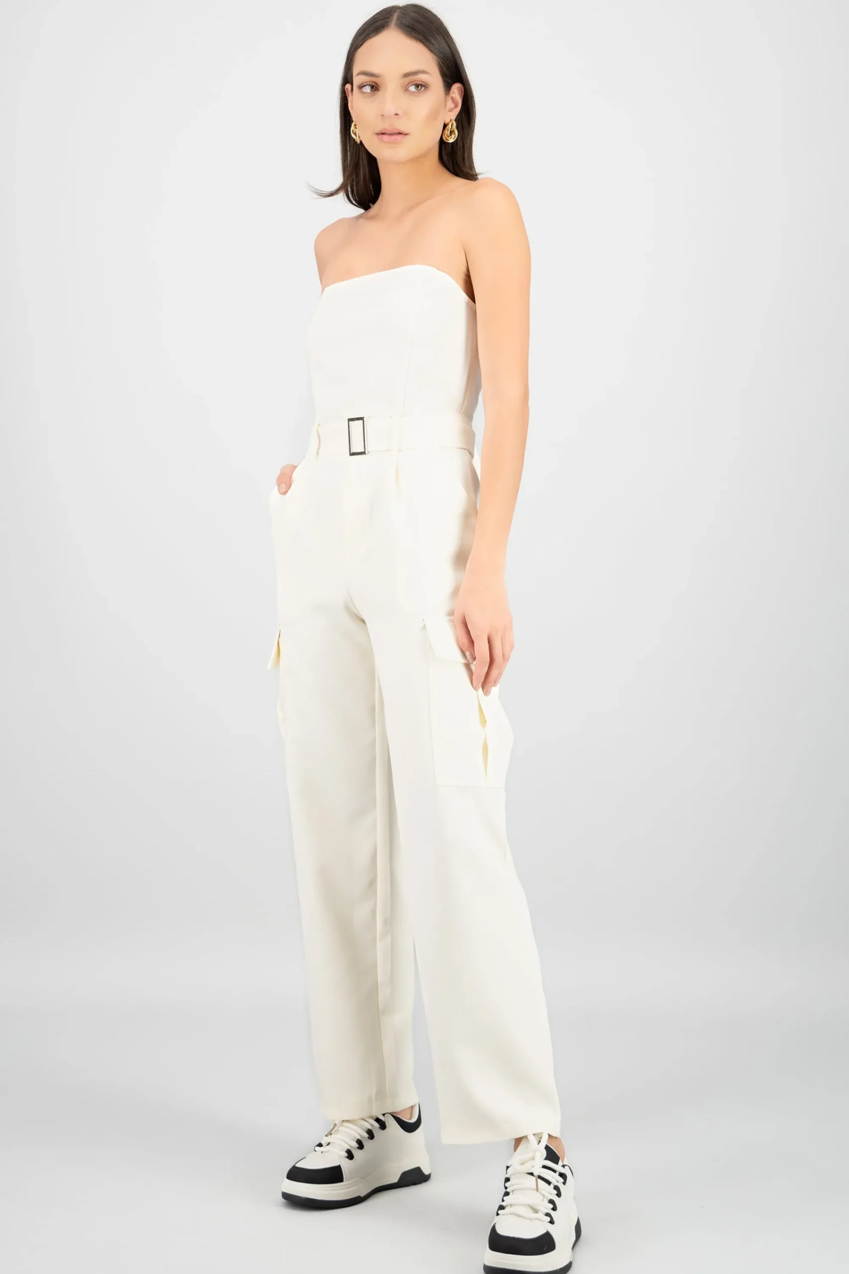 Shasa Solid Cargo Jumpsuit