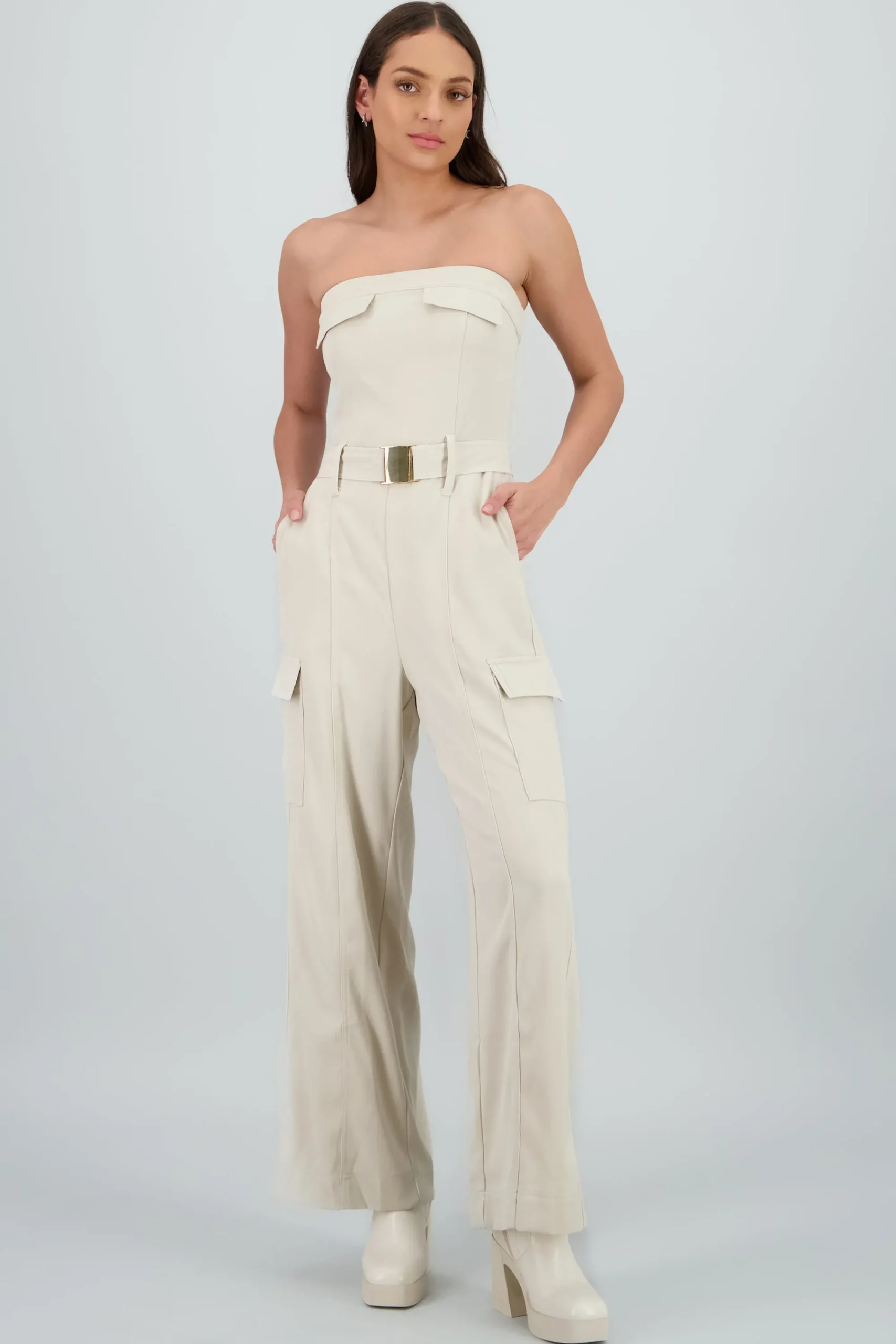 Shasa Solid Cargo Jumpsuit