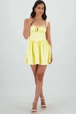 Shasa Solid Corset Mini Dress