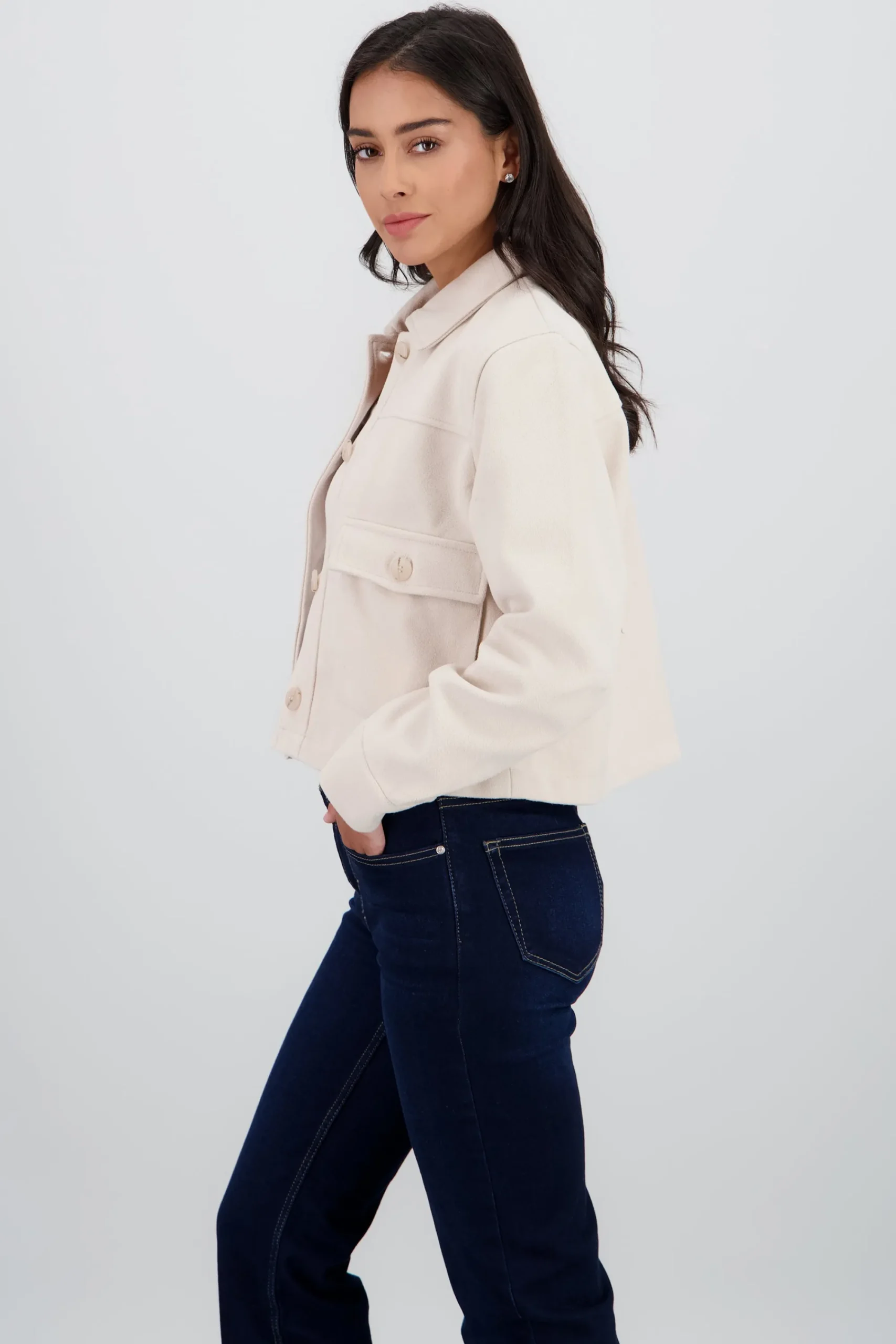 Shasa Solid Jacket With Pockets