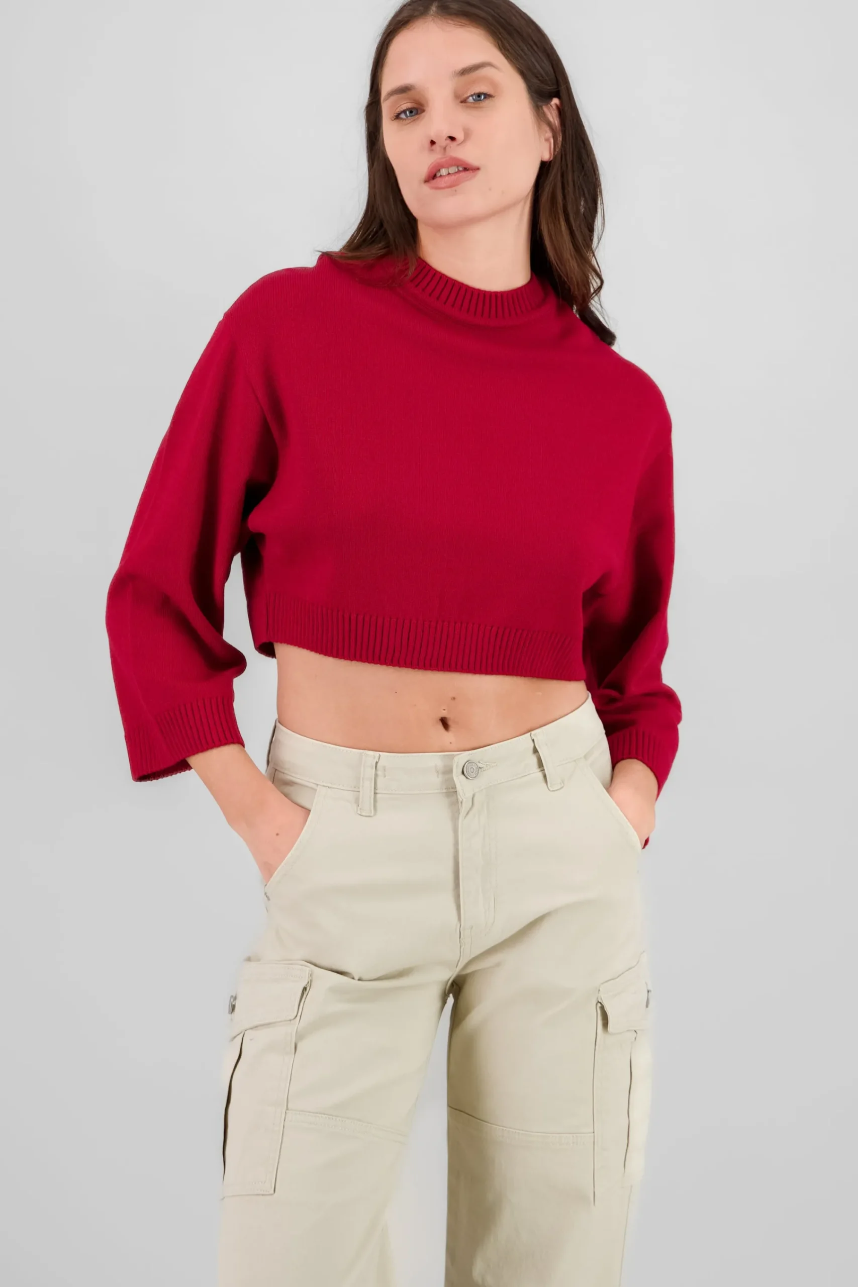 Shasa Solid Long Sleeve Sweater