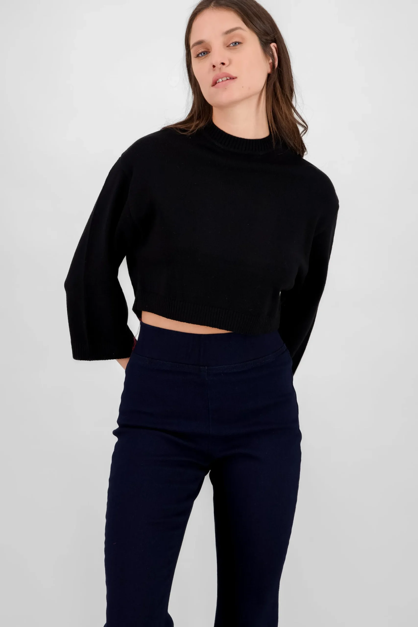 Shasa Solid Long Sleeve Sweater