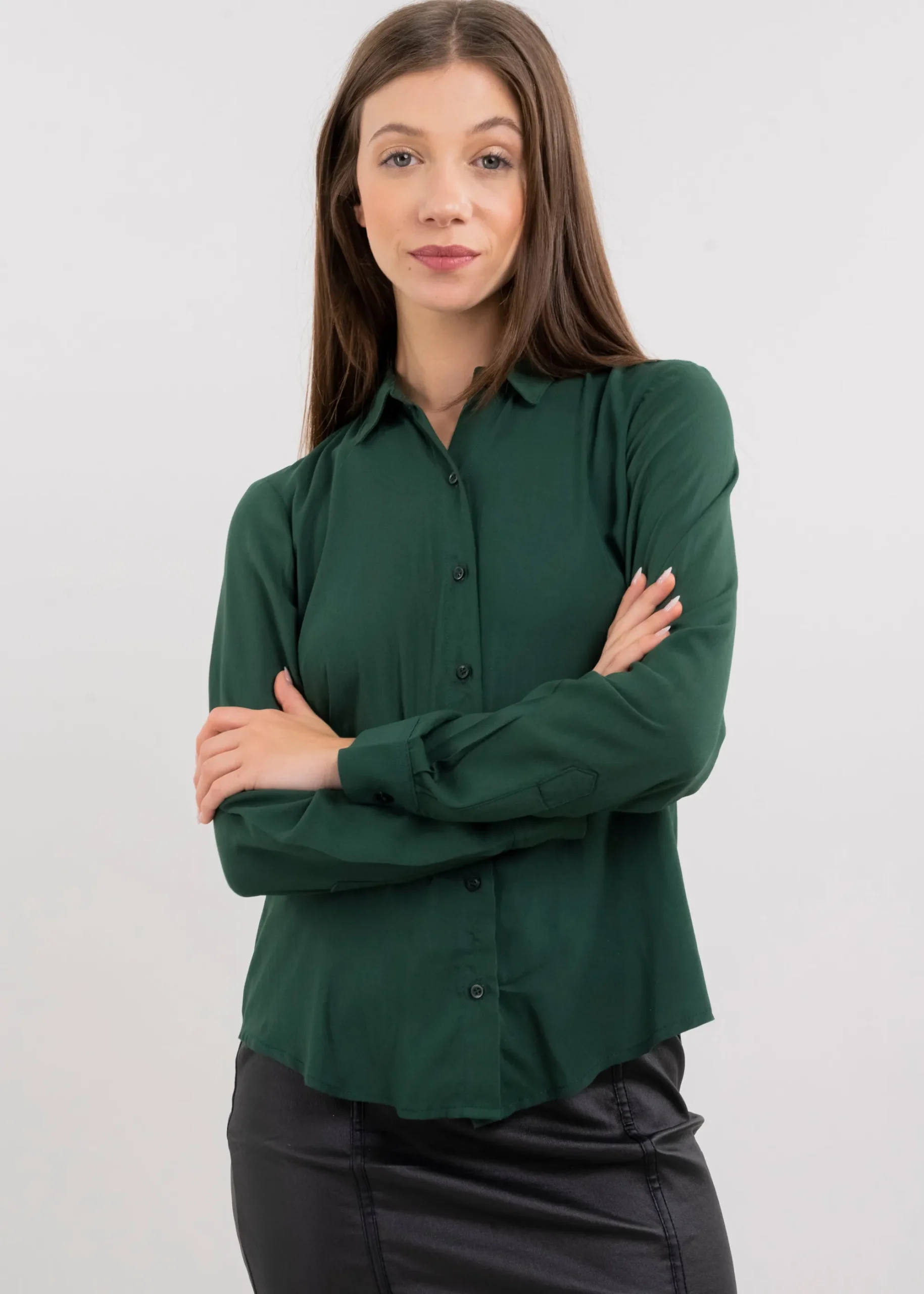 Shasa Solid Long Sleeved Blouse