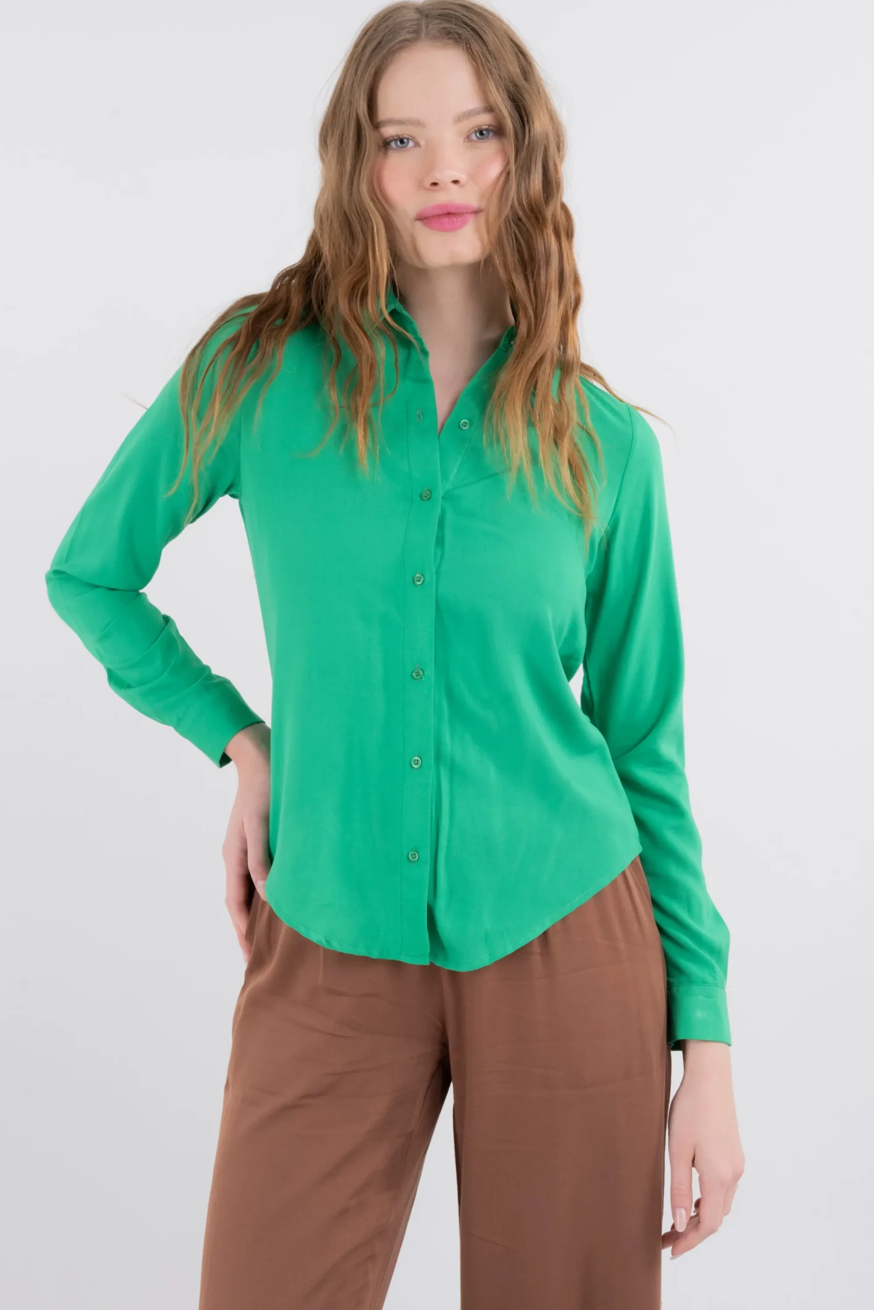 Shasa Solid Long Sleeved Blouse