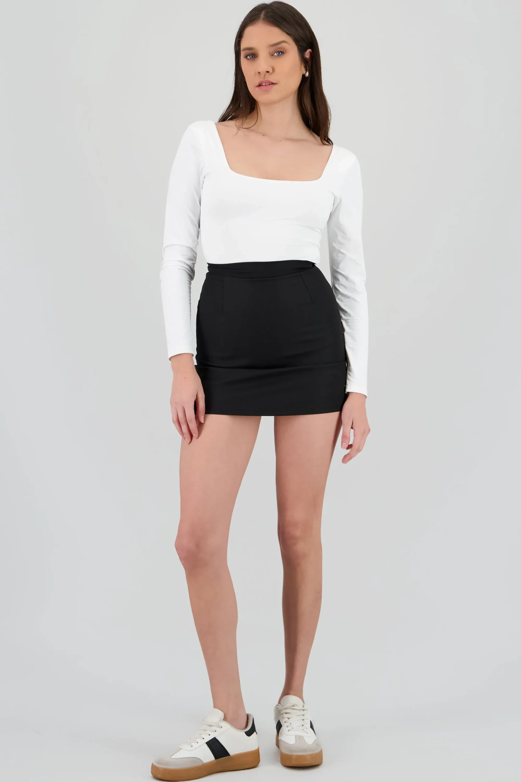 Shasa Solid Mini Skirt