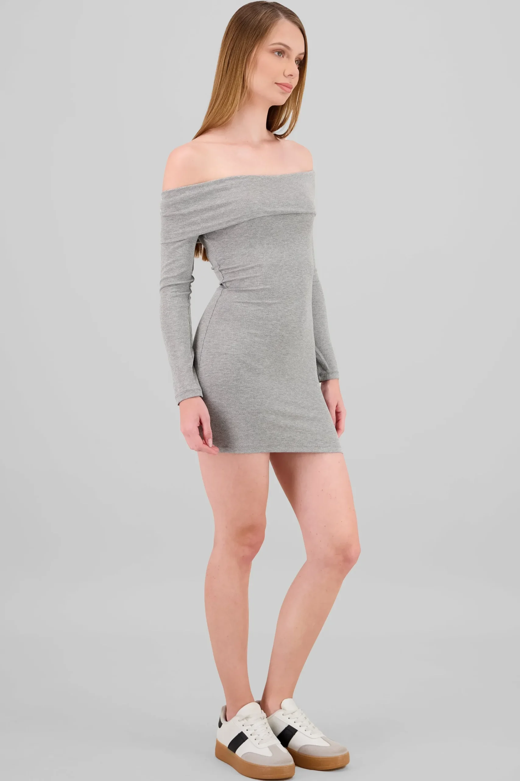 Shasa Solid Off Shoulder Dress
