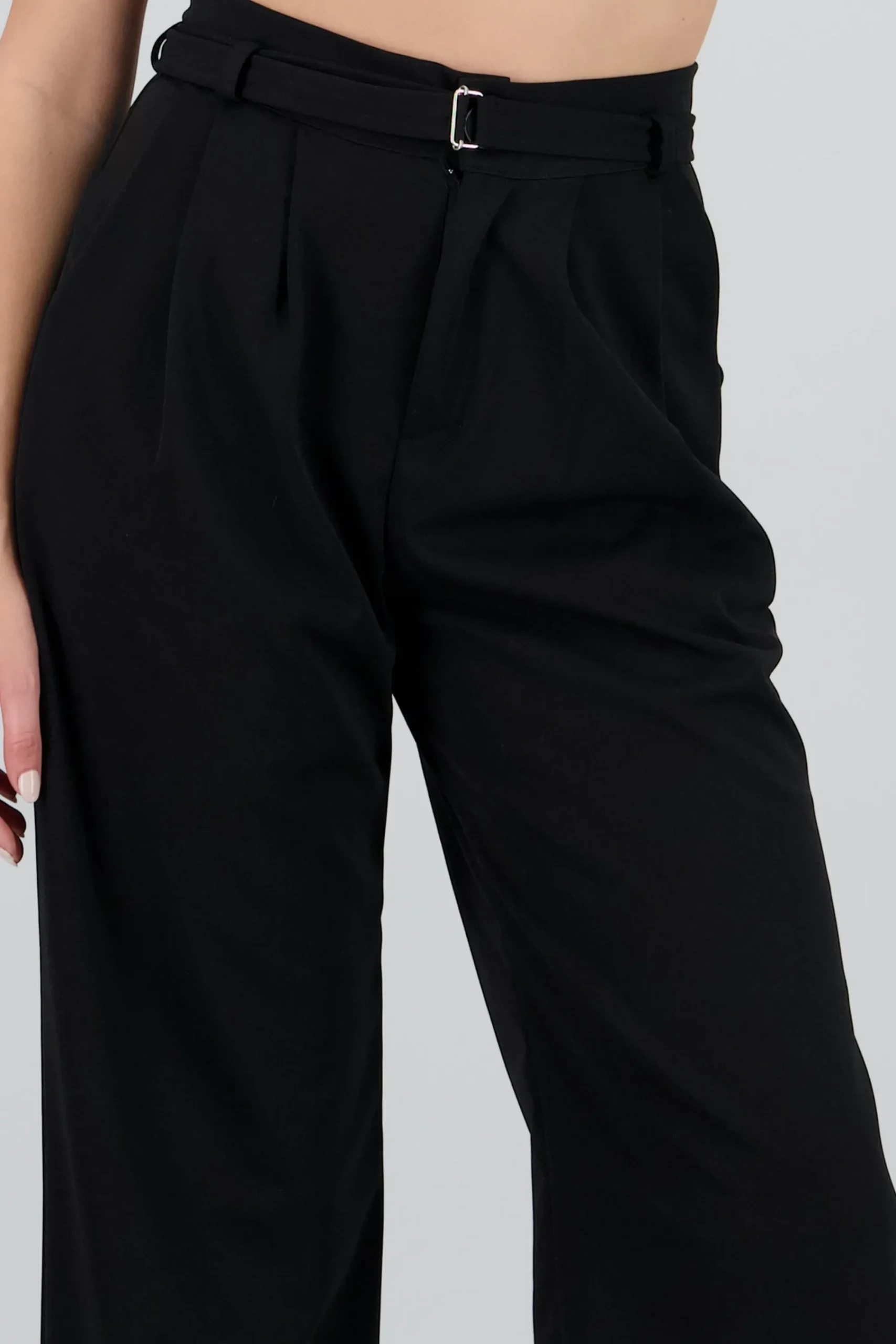 Shasa Solid Pants with Belt