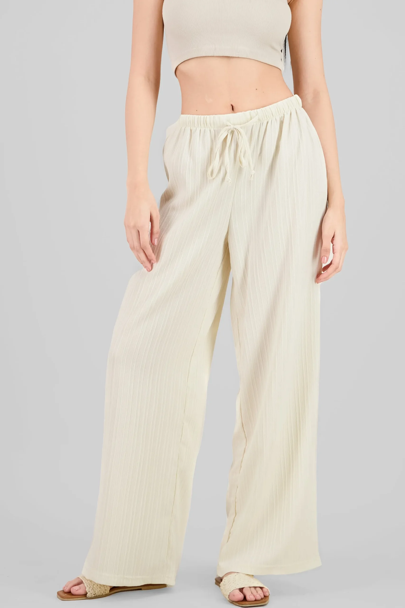 Shasa Solid Ribbed Pants