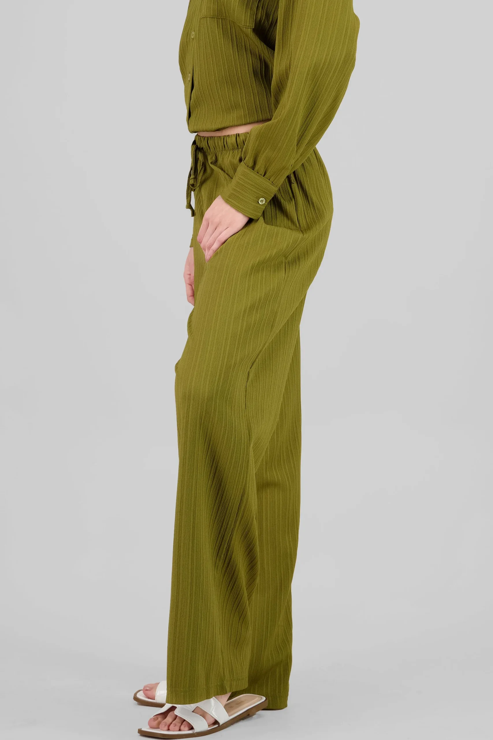 Shasa Solid Ribbed Pants