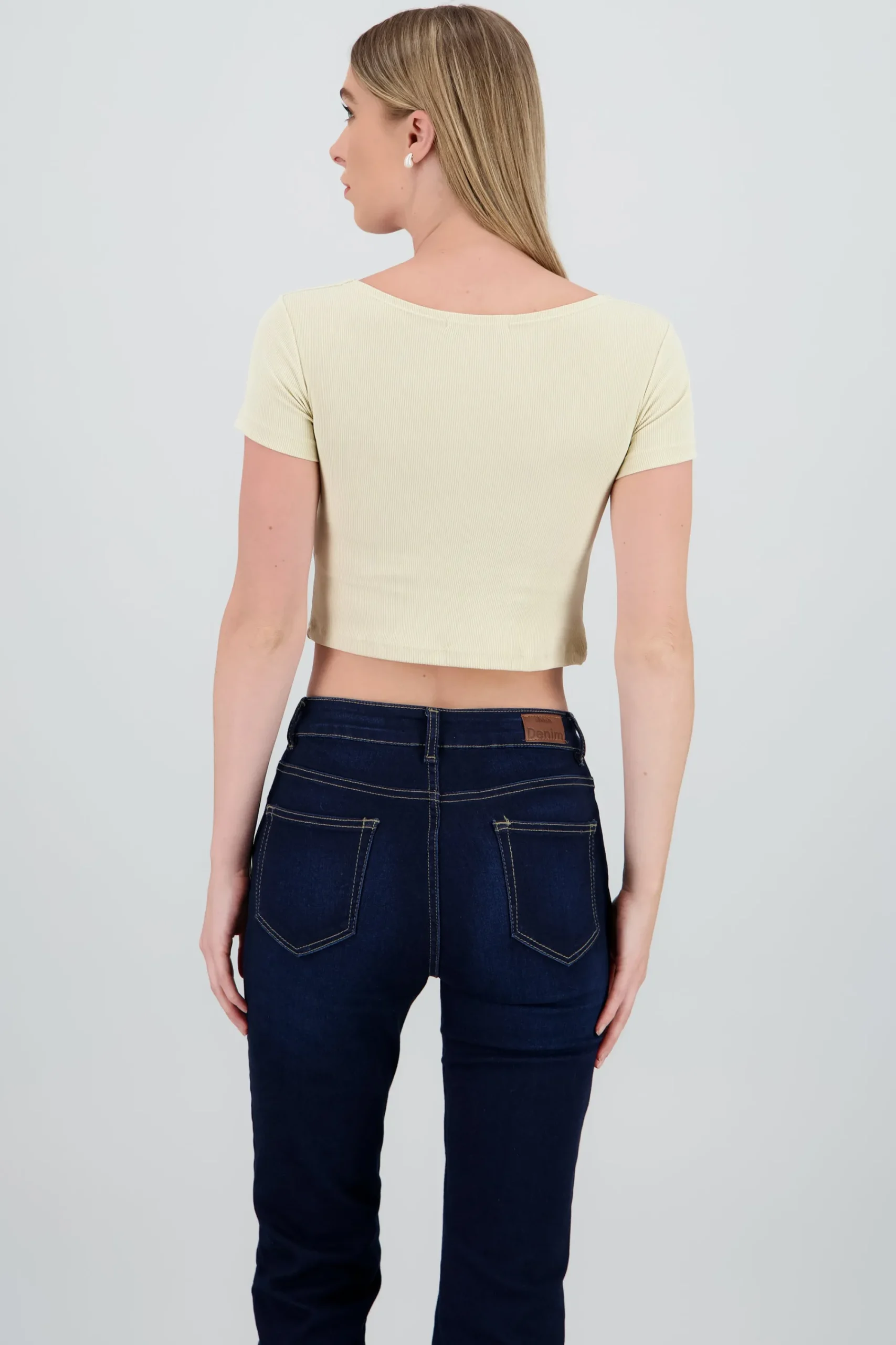 Shasa Solid Ribbed Square Neck Tank Top