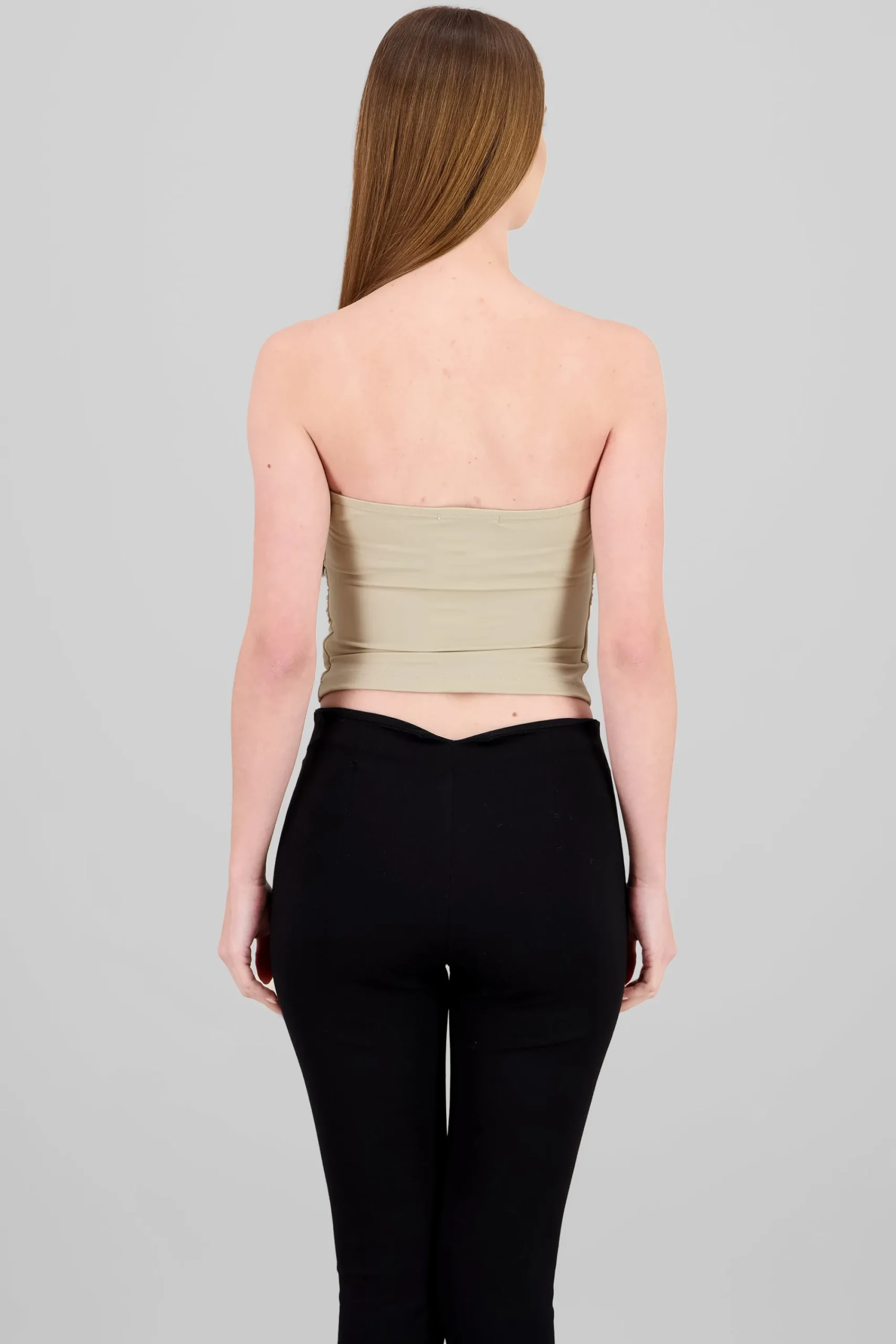 Shasa Solid Ruched Tube Top