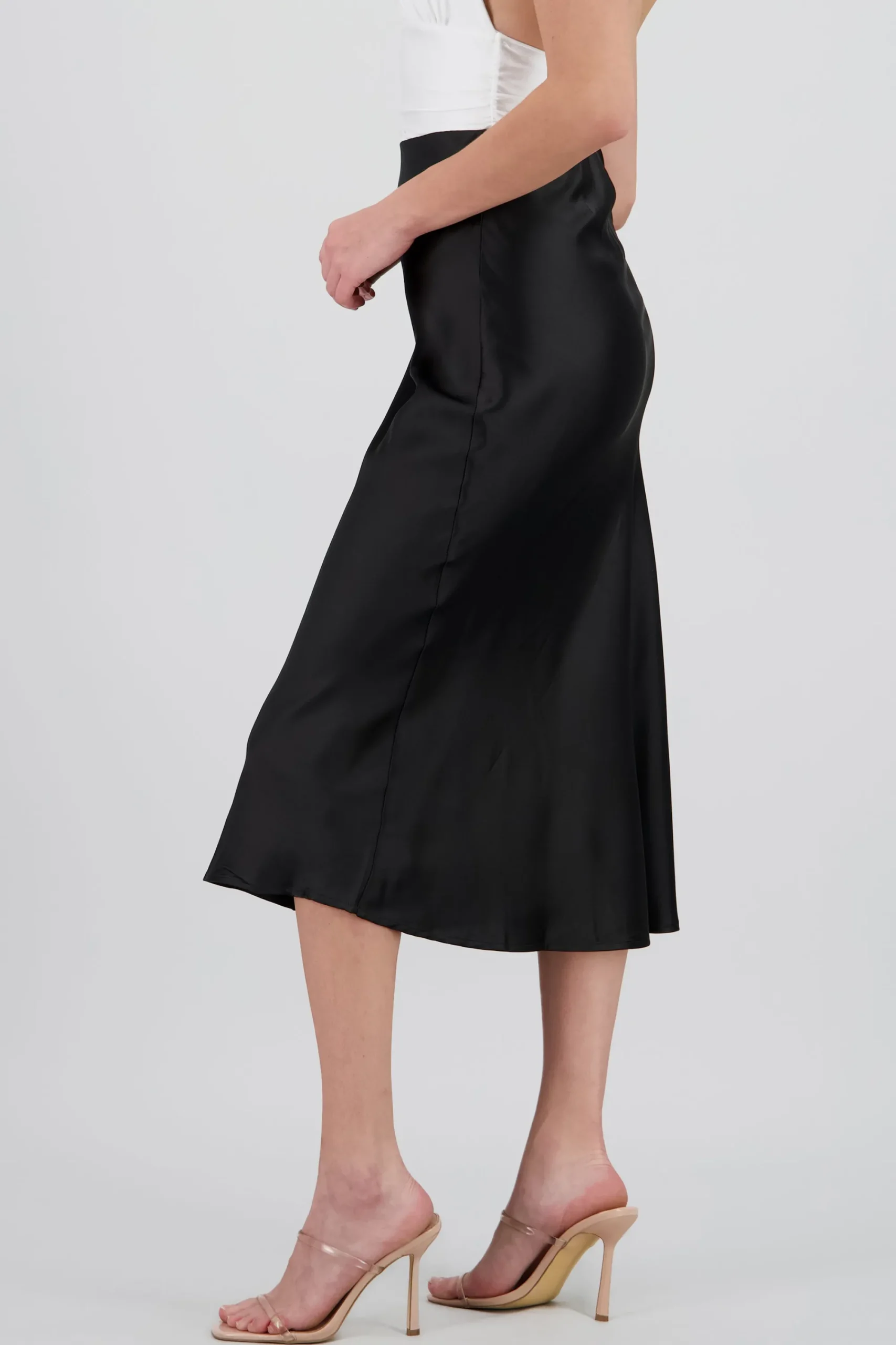 Shasa Solid Satin Skirt