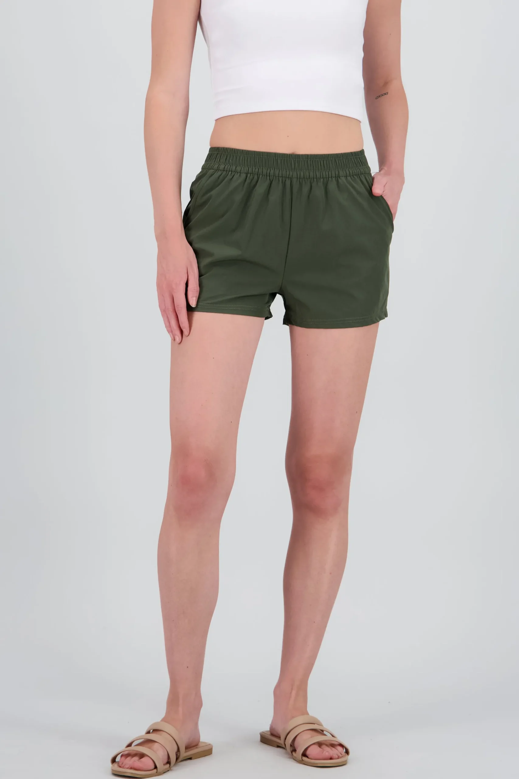 Shasa Solid Shorts with Pockets