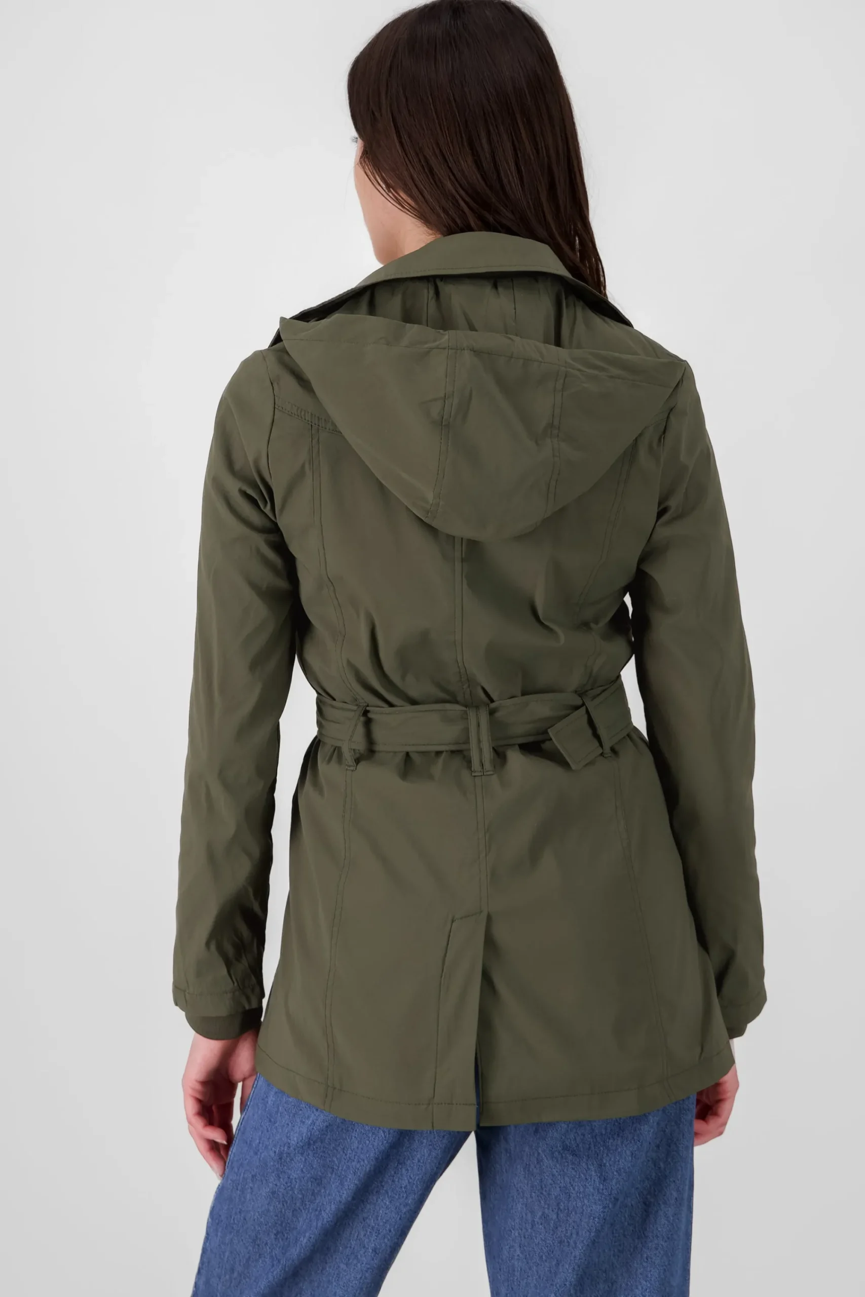 Shasa Solid Trench Coat With Button