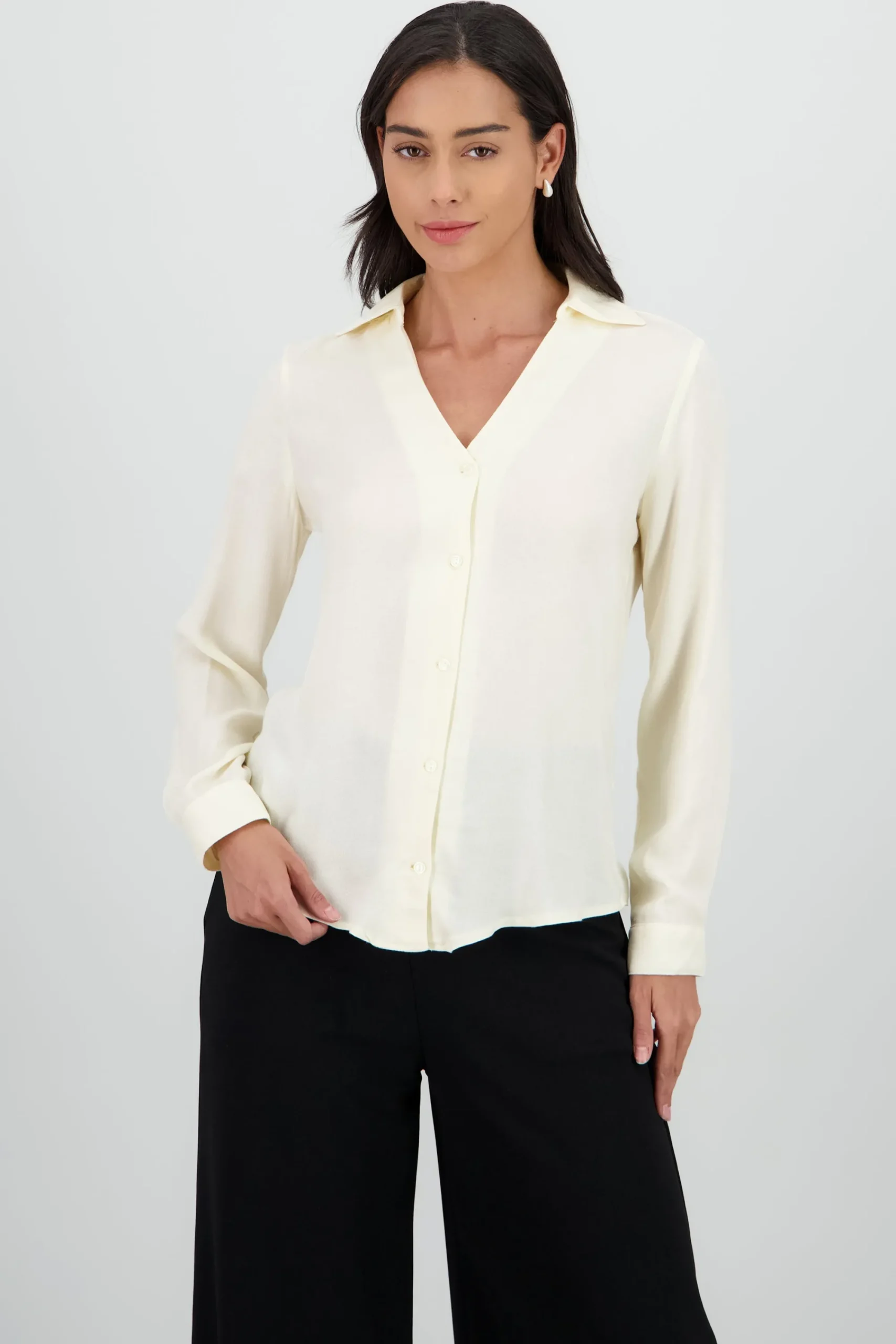 Shasa Solid V Neck Shirt