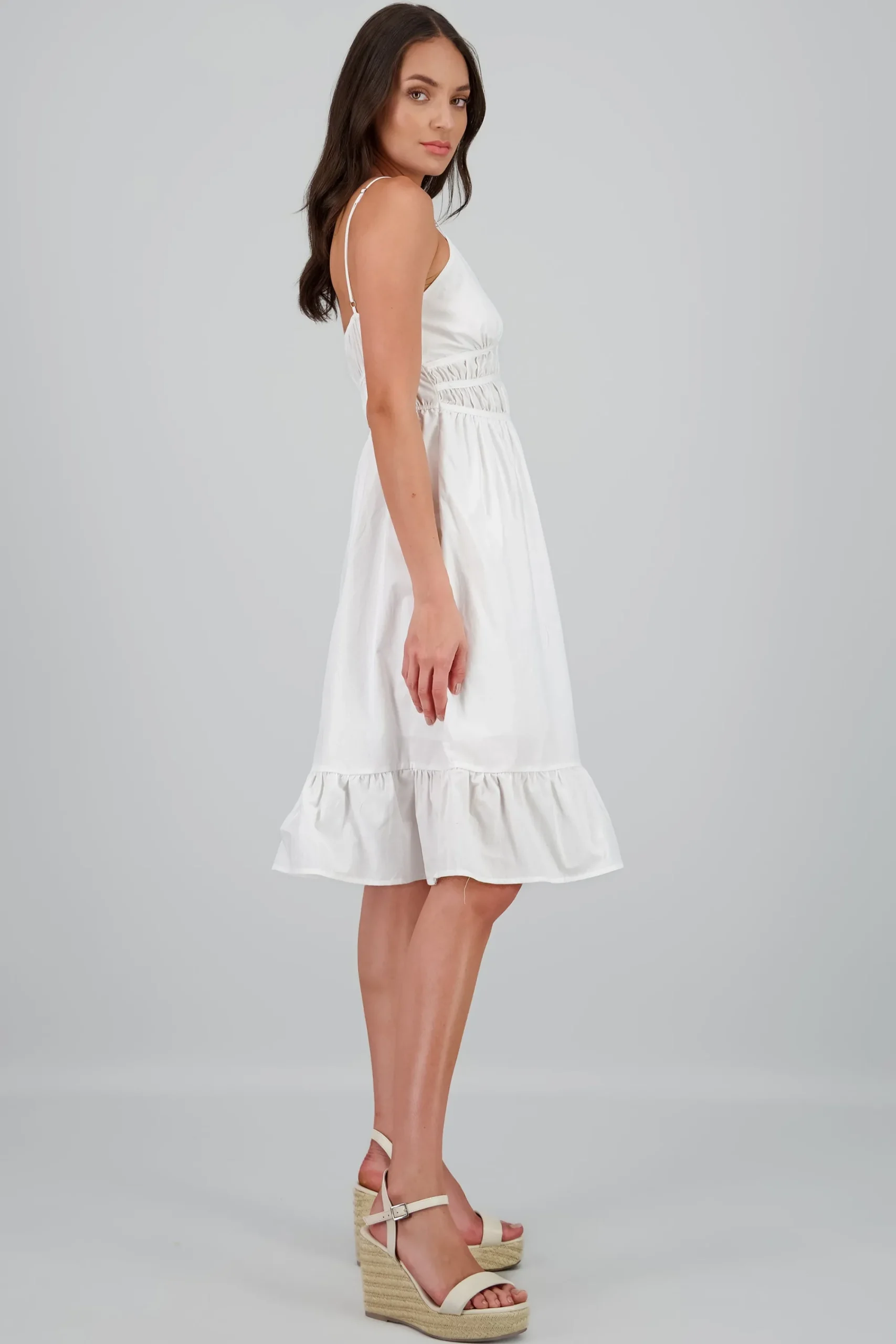Shasa Solid V-Neck Dress