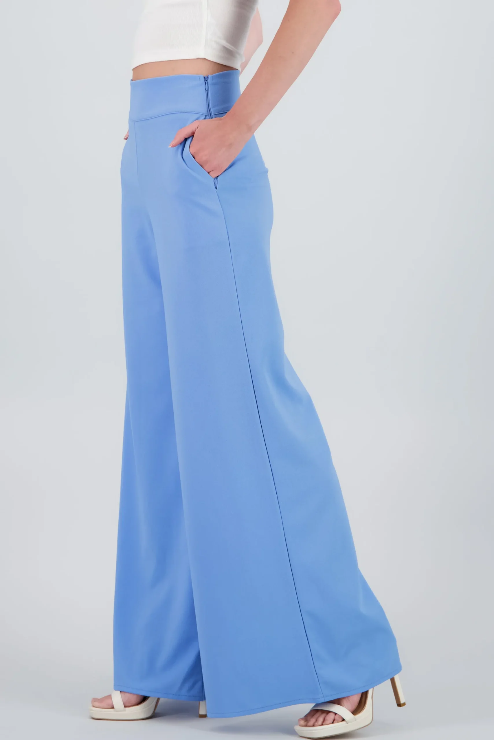 Shasa Solid Wide Leg Pants