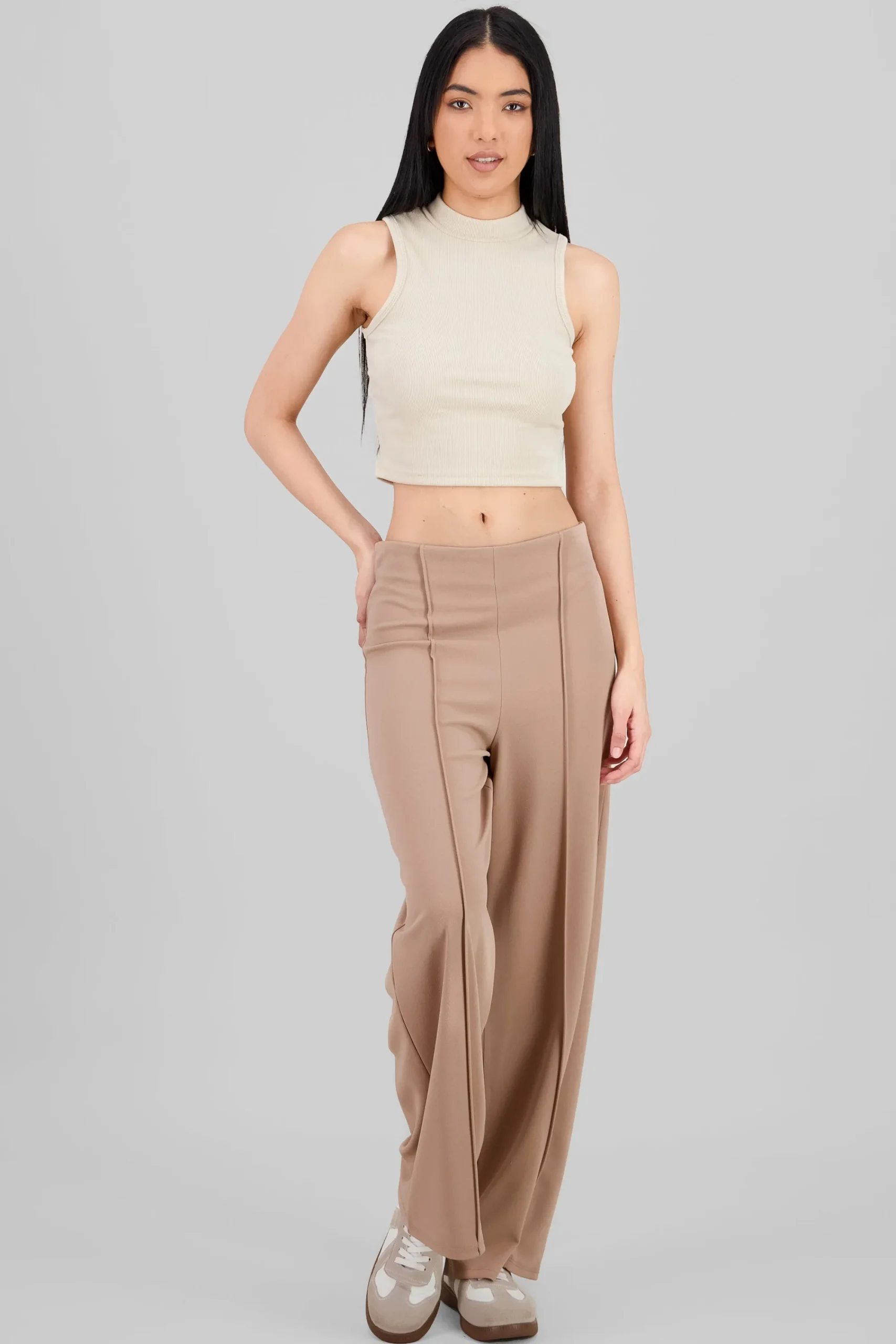Shasa Solid Wide Leg Pants