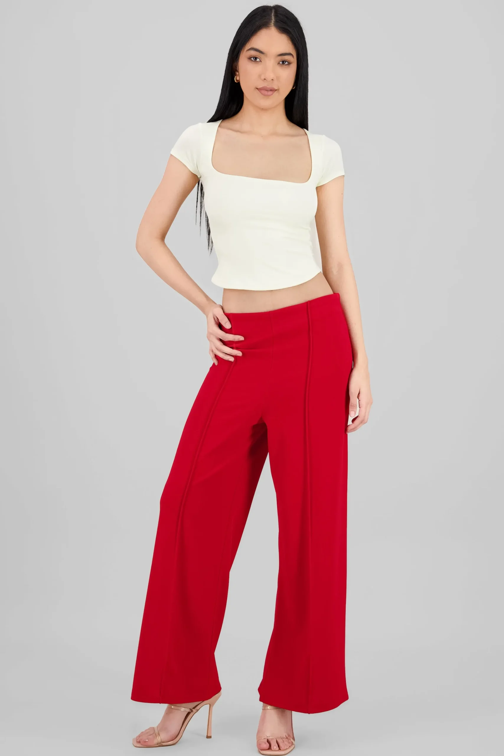 Shasa Solid Wide Leg Pants