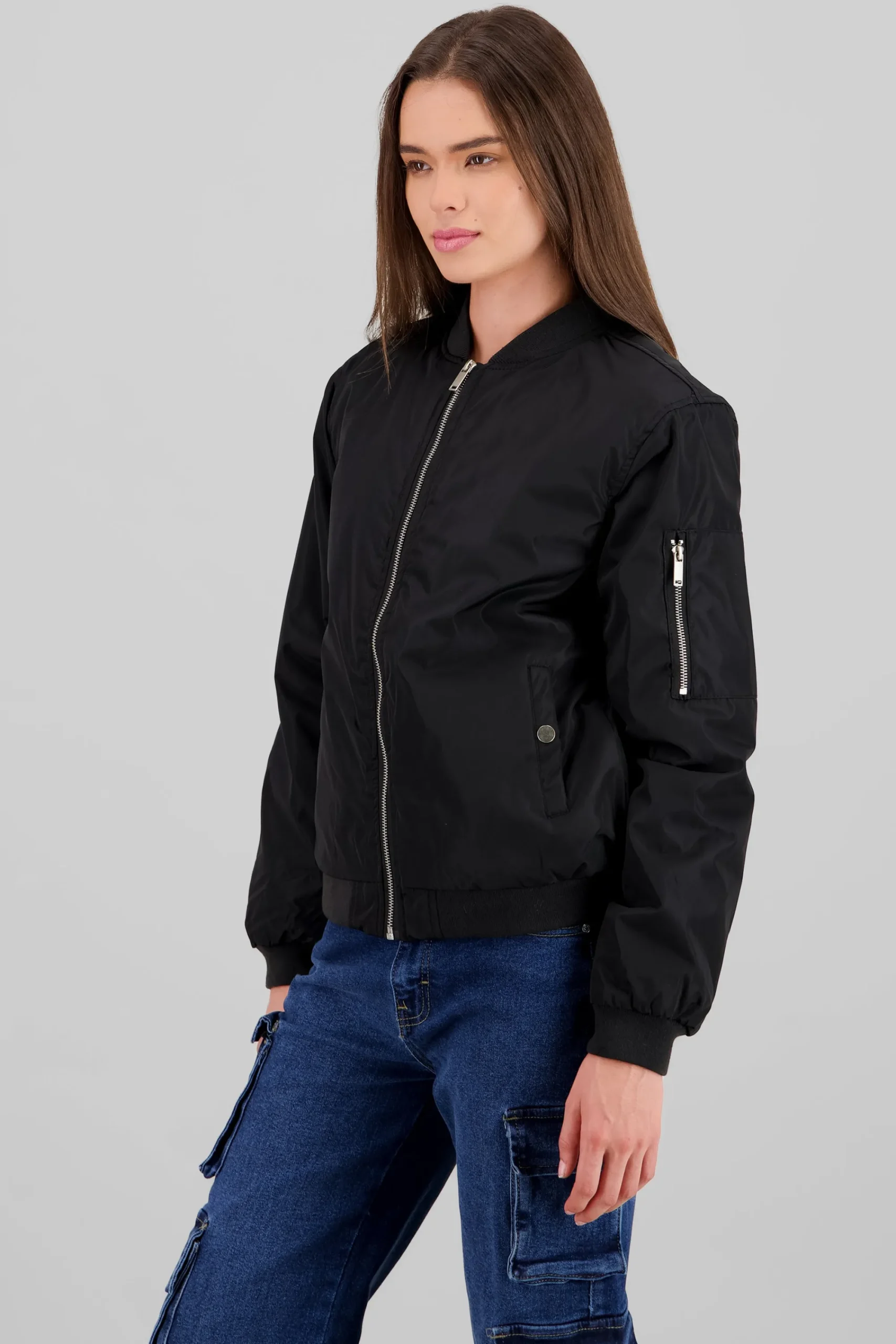 Shasa Solid Zip-Up Bomber