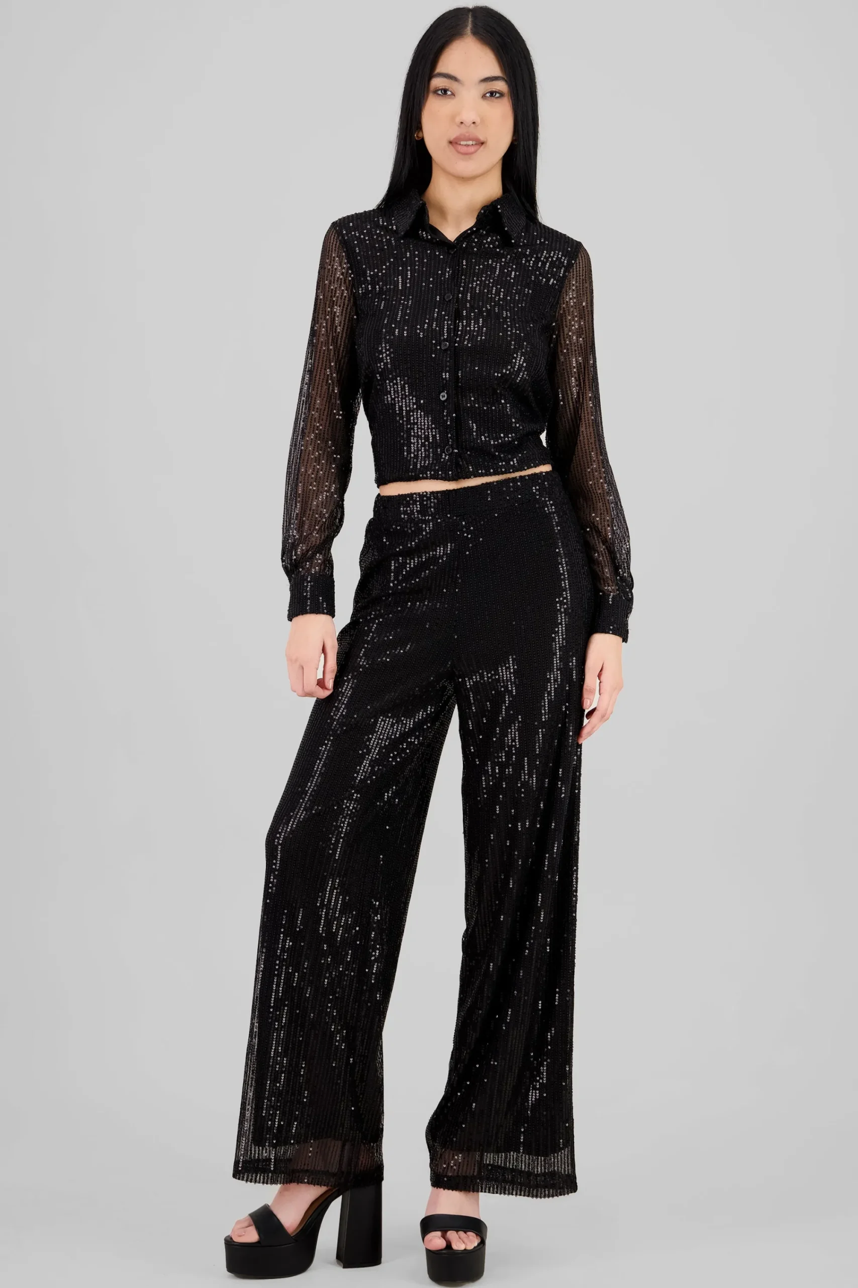 Shasa Sparkly Wide Leg Pants