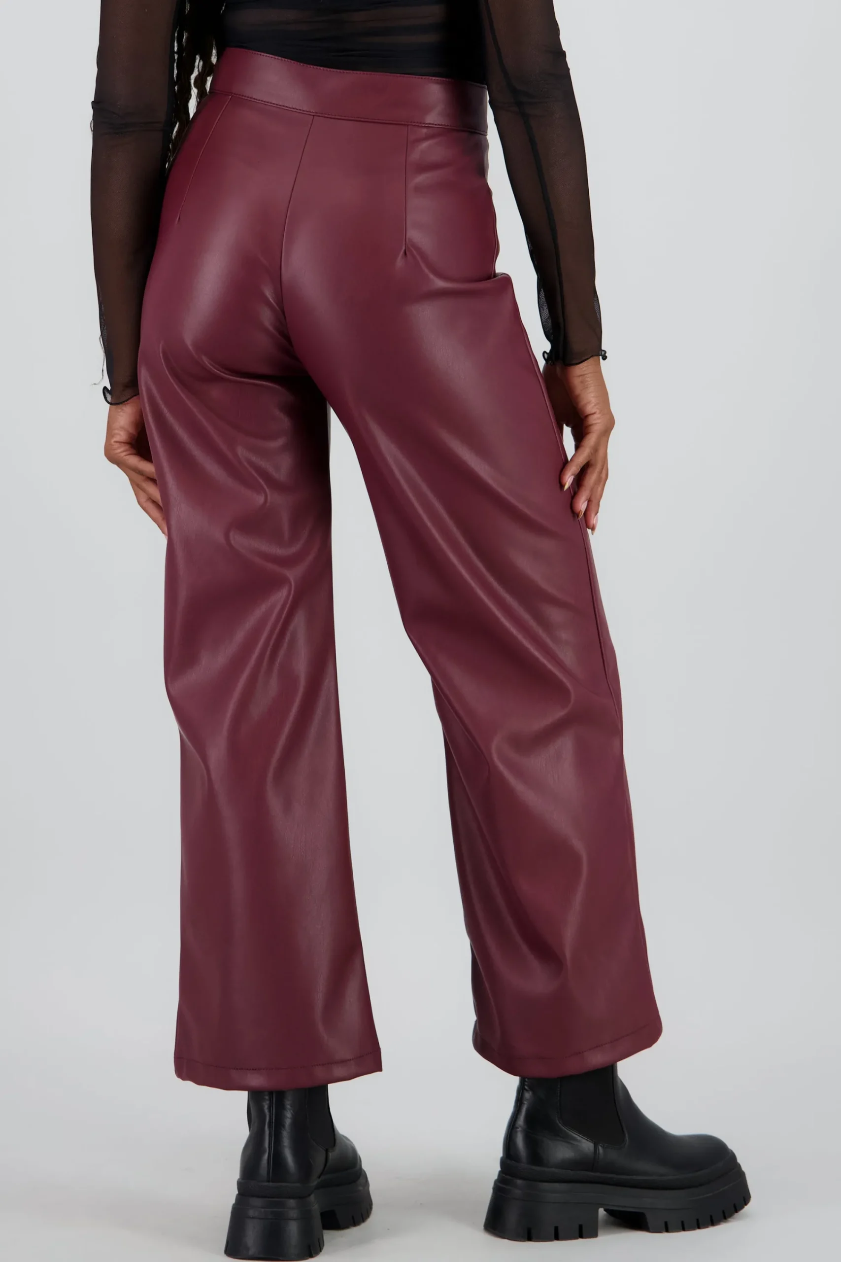 Shasa Straight Faux Leather Pants