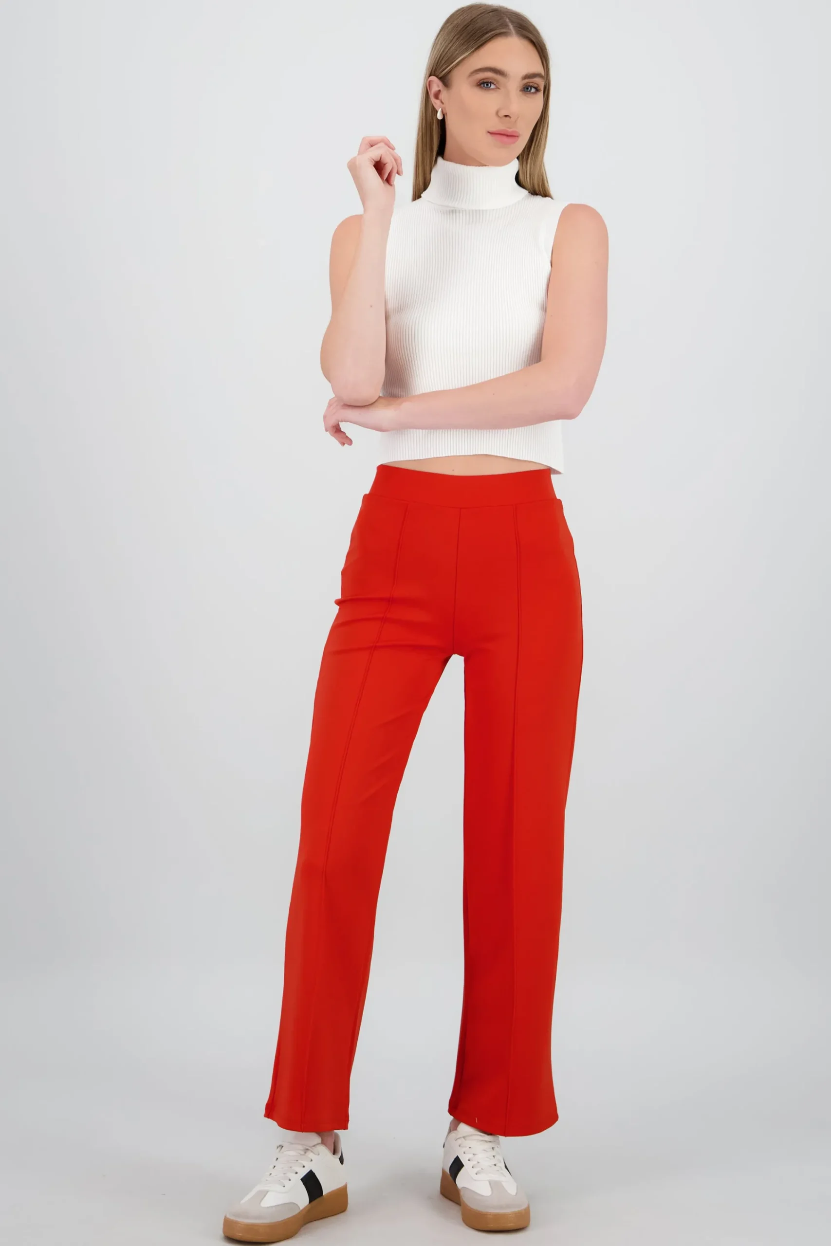 Shasa Straight Pants with Seams