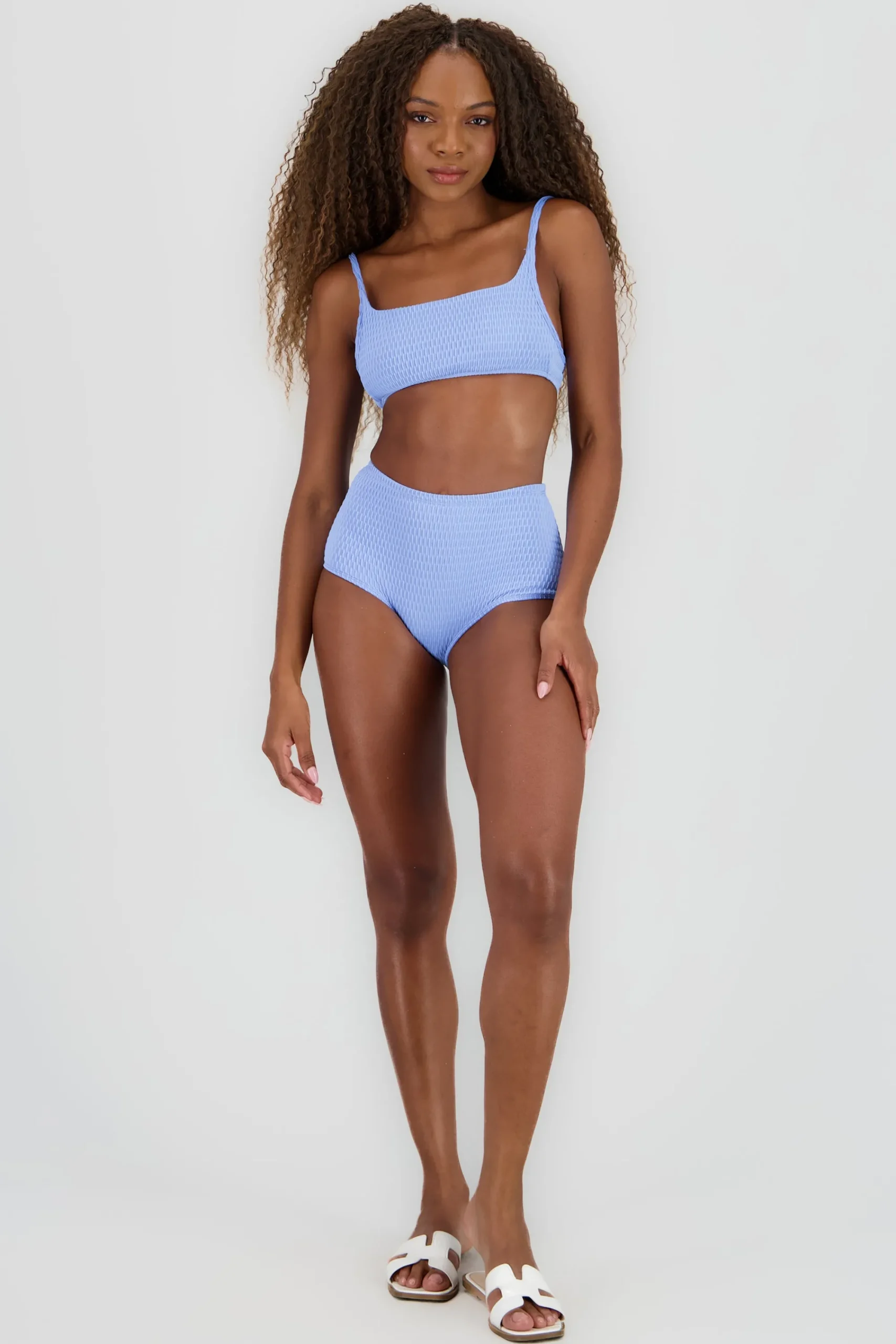 Shasa Straight Textured Bikini with Tie