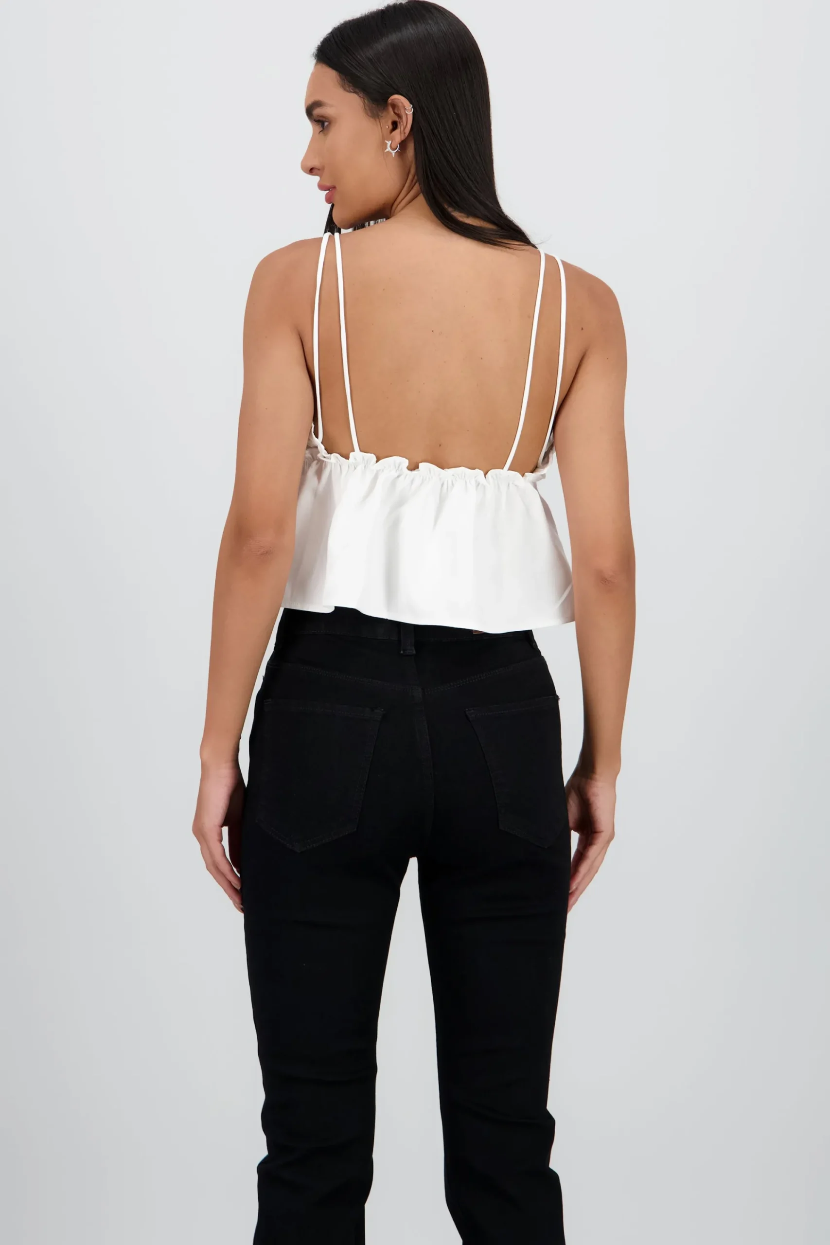 Shasa Strap Top with Bow Neckline