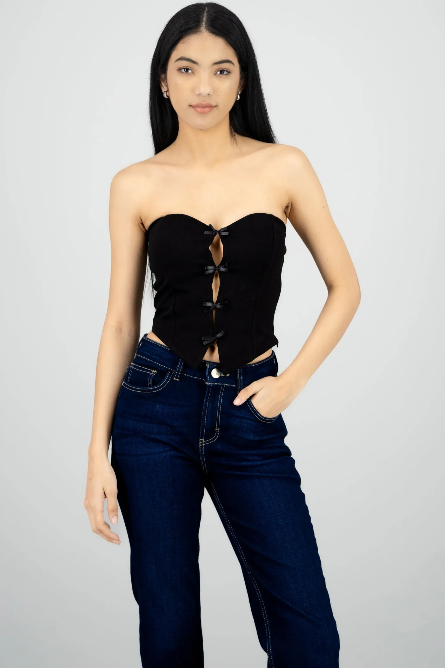 Shasa Strapless Bow Corset Top