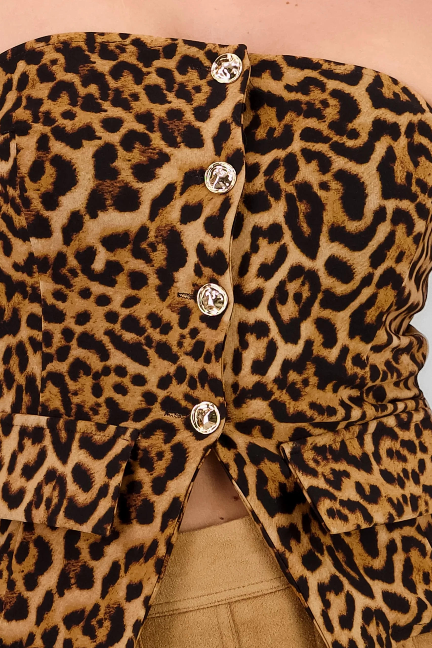 Shasa Strapless Buttoned Top