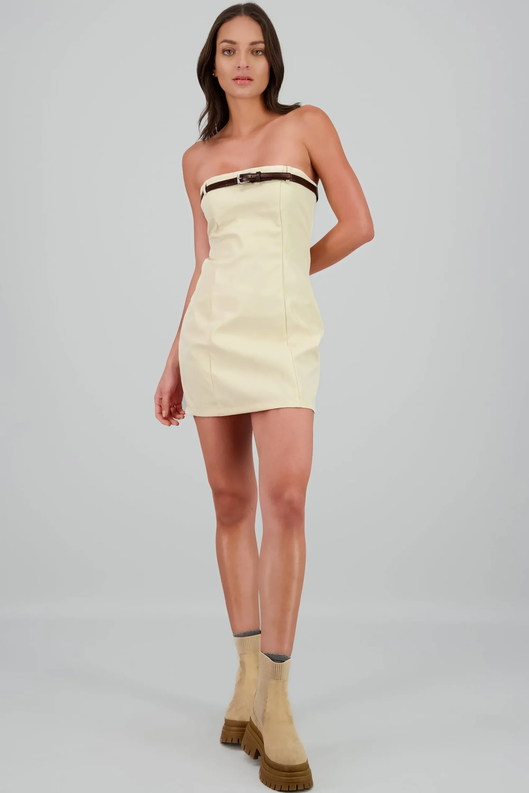 Shasa Strapless Dress With Belt