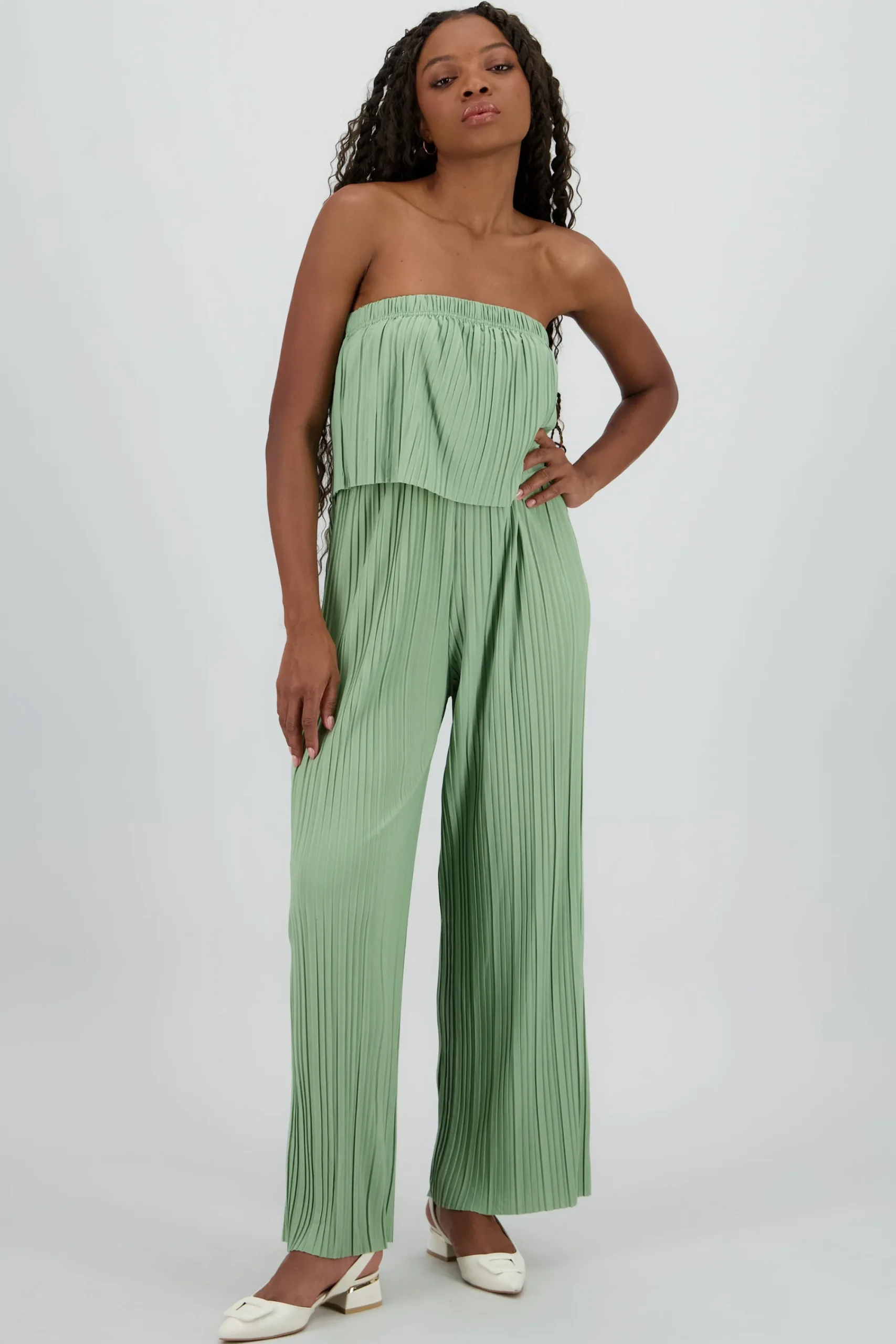 Shasa Strapless Pleated Jumpsuit