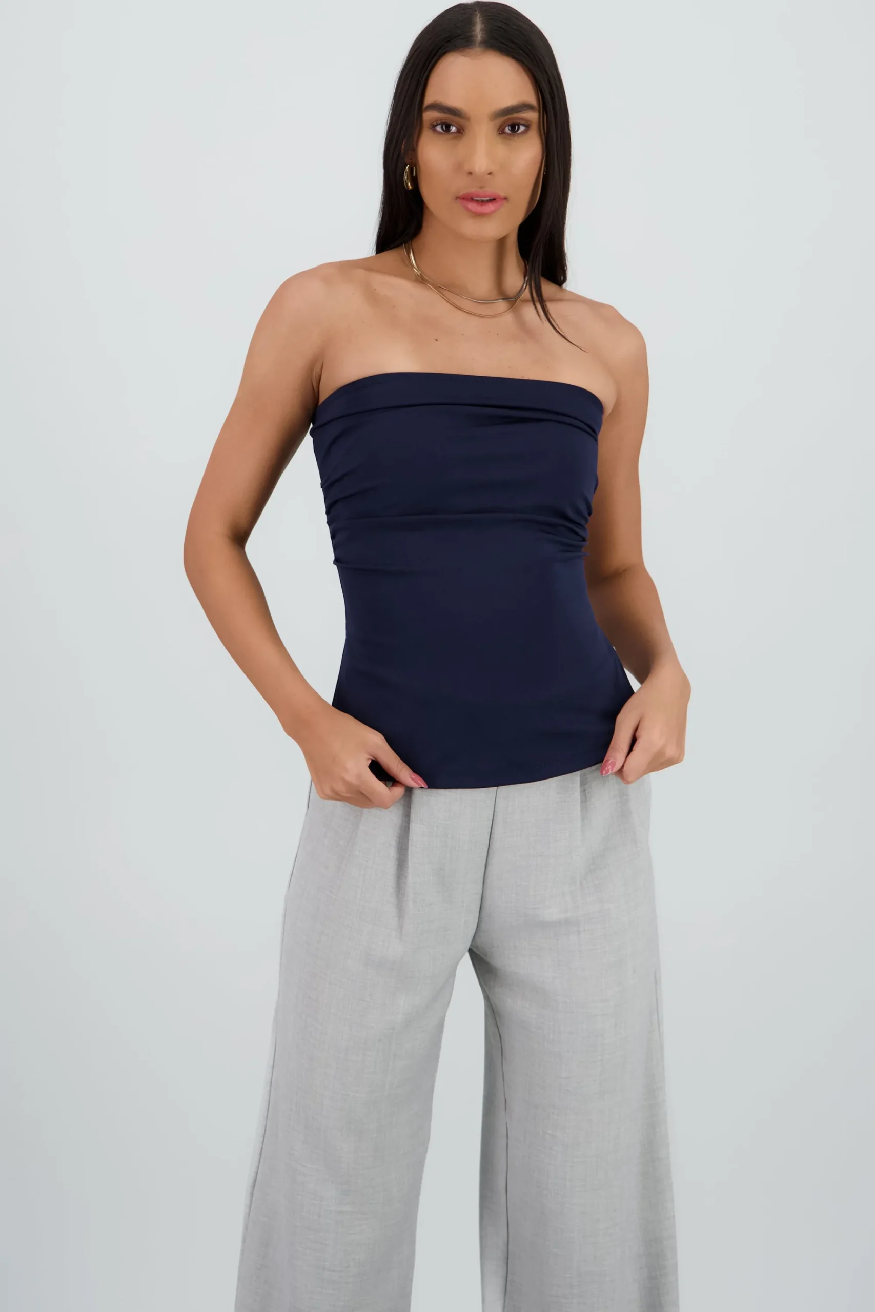 Shasa Strapless Top with Slit