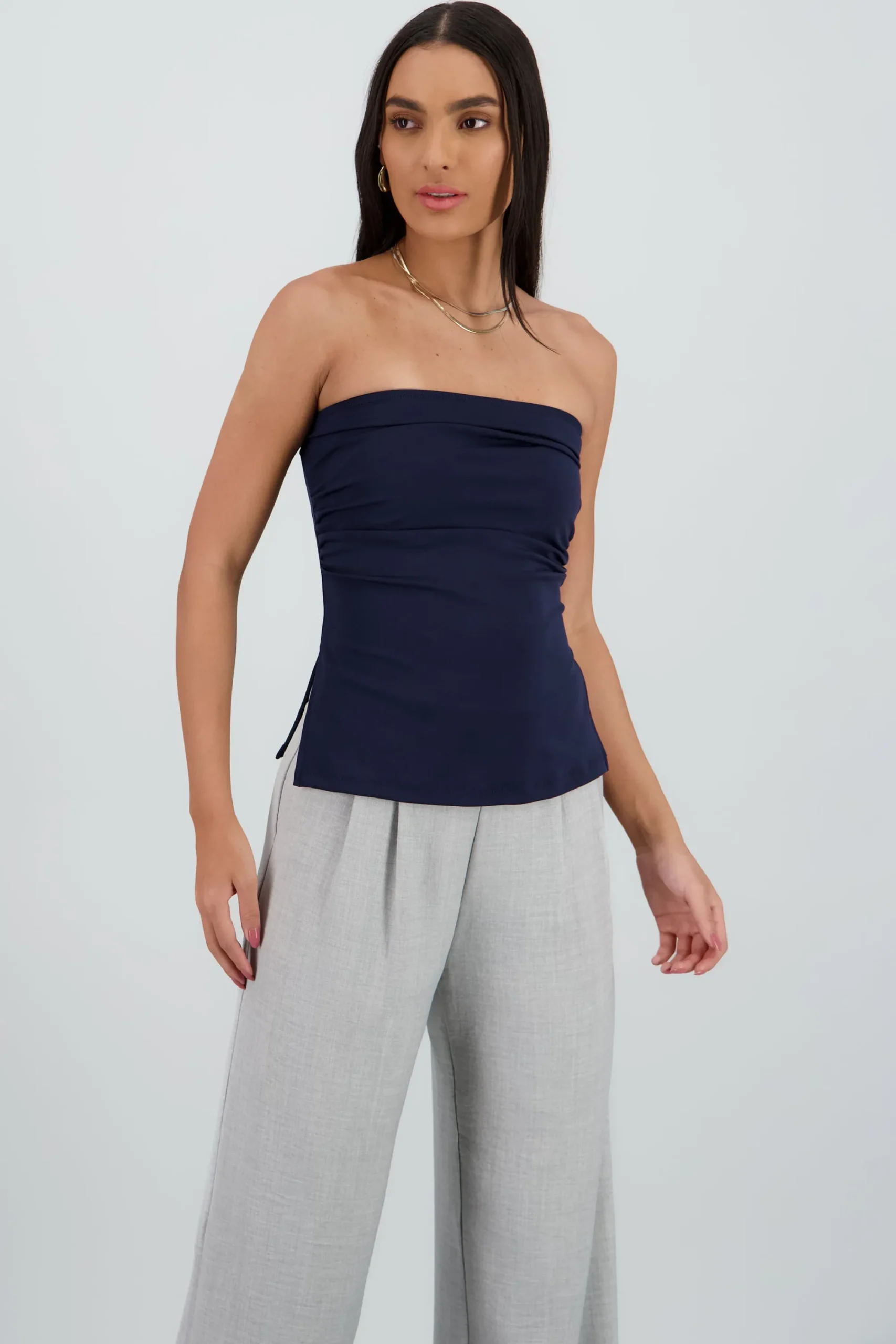 Shasa Strapless Top with Slit