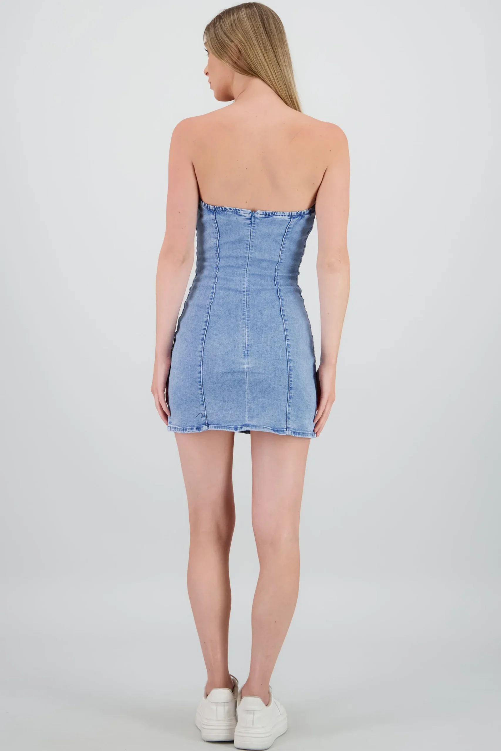 Shasa Strapples Denim Mini Dress