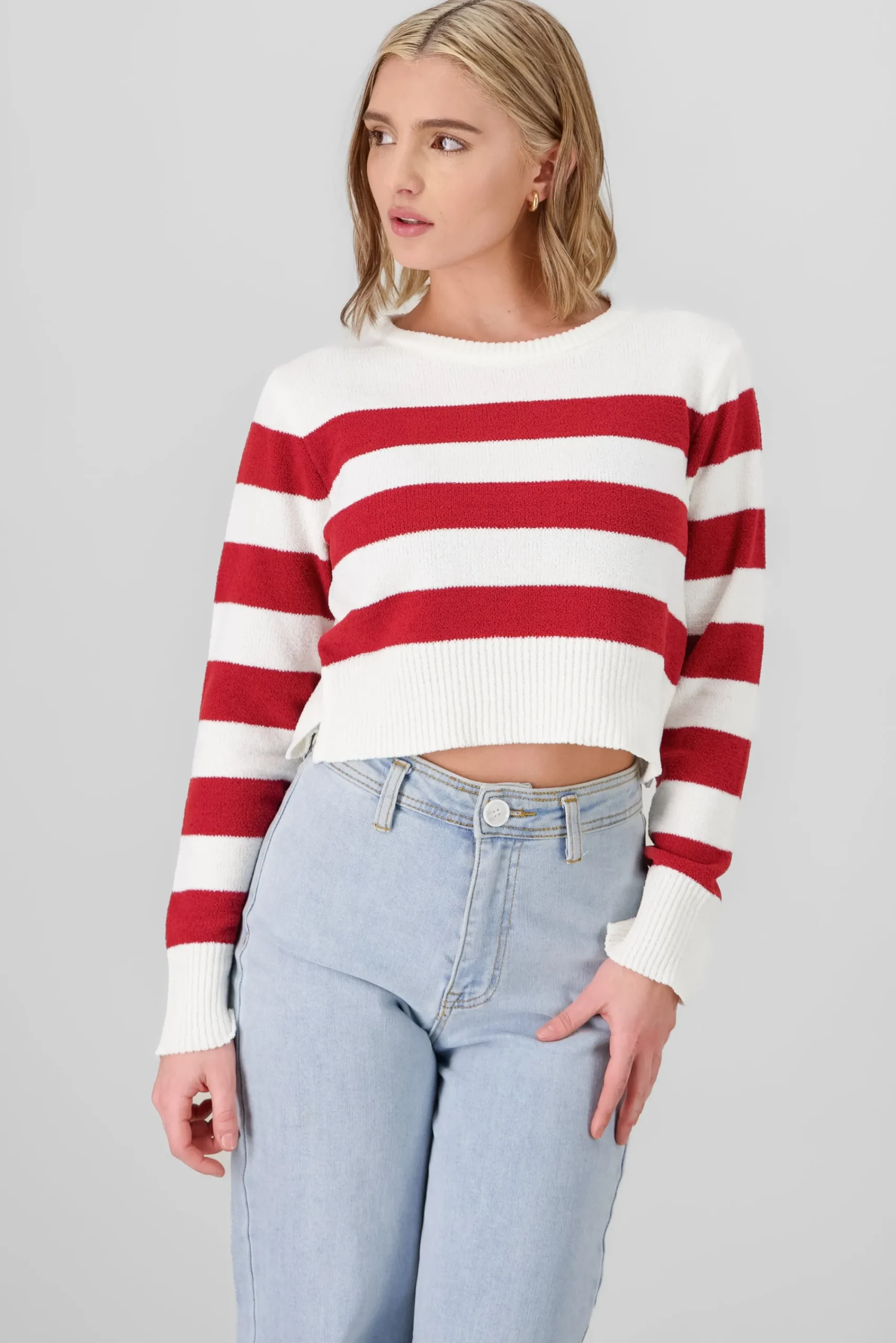 Shasa Striped Crop Sweater