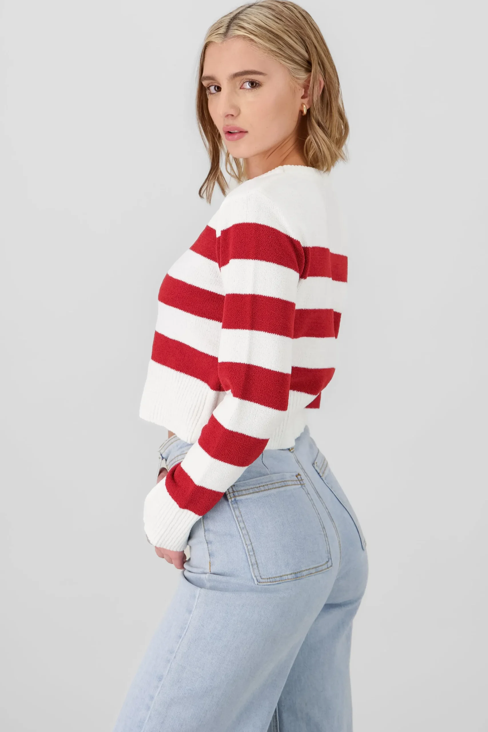 Shasa Striped Crop Sweater